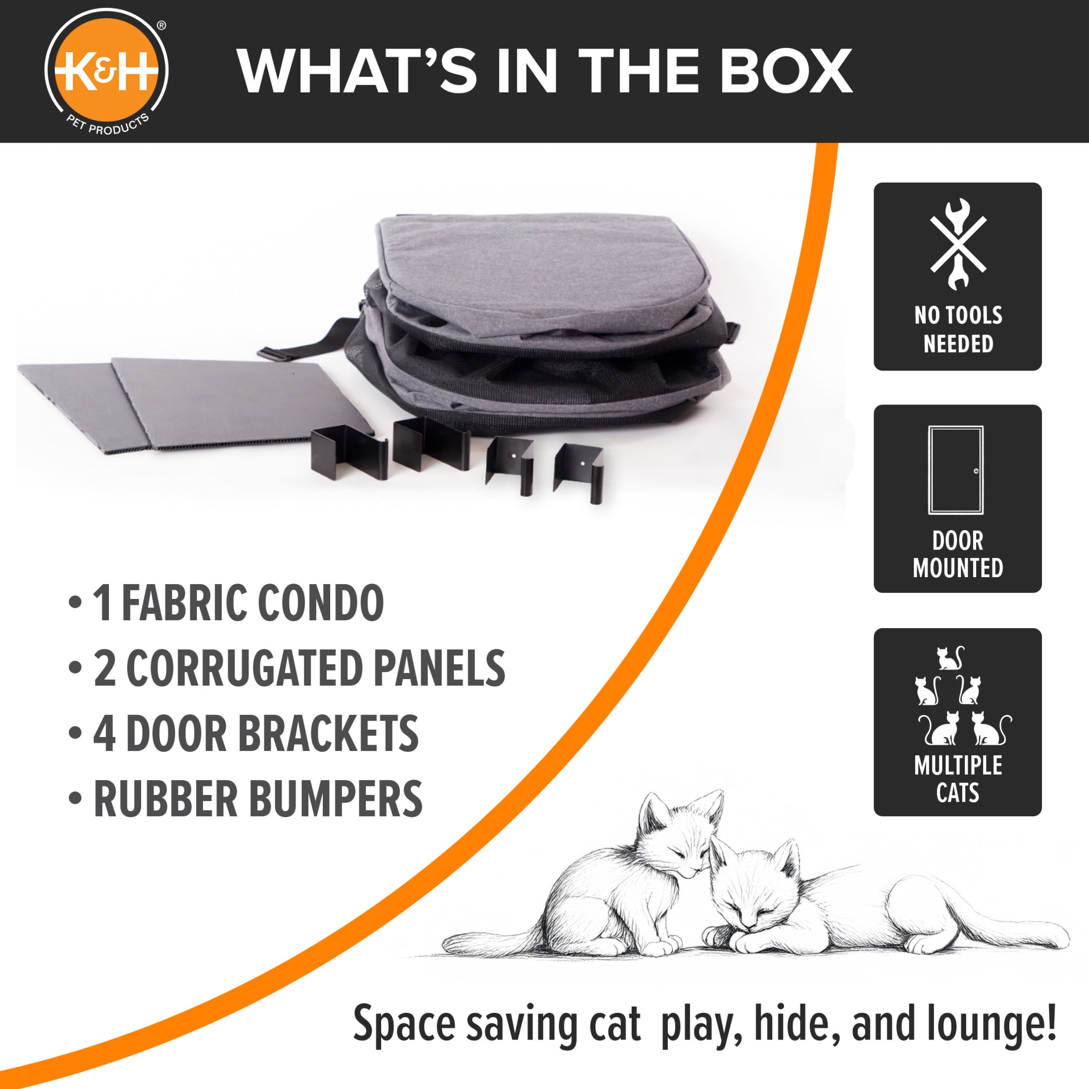 K&H Pet Products Hangin' Cat Condo Multi-Story Classy Gray 5 Story High Rise - Image 3