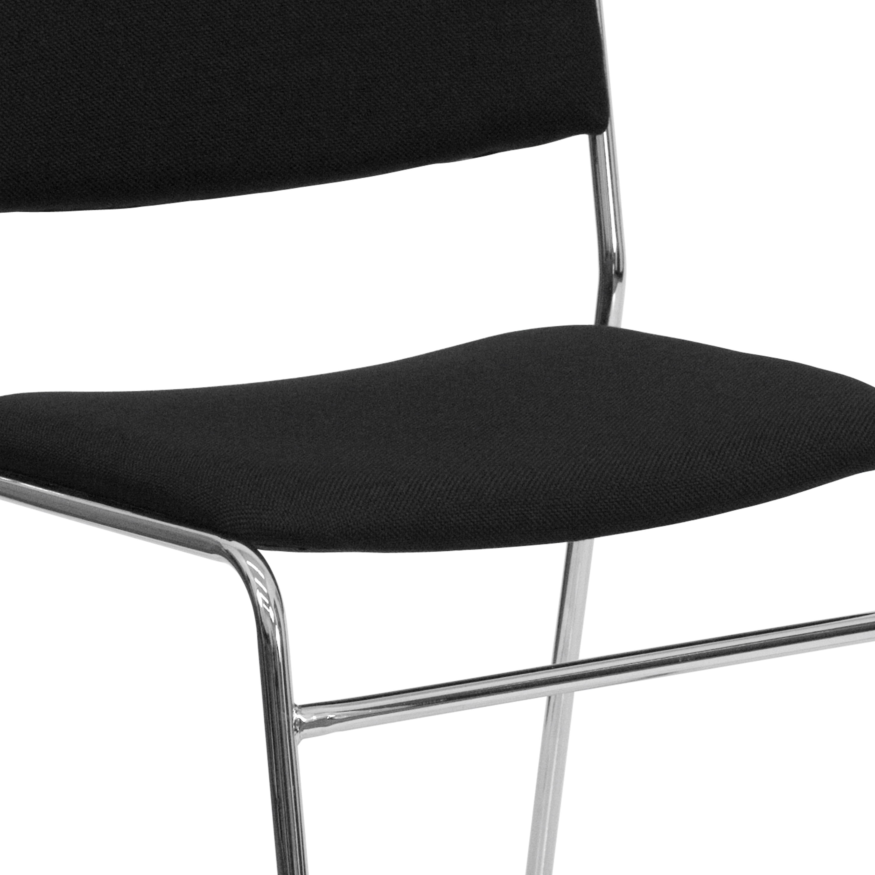 Flash Furniture 500 lb. Capacity Black Fabric High Density Stacking Chair with Chrome Sled Base - Image 7