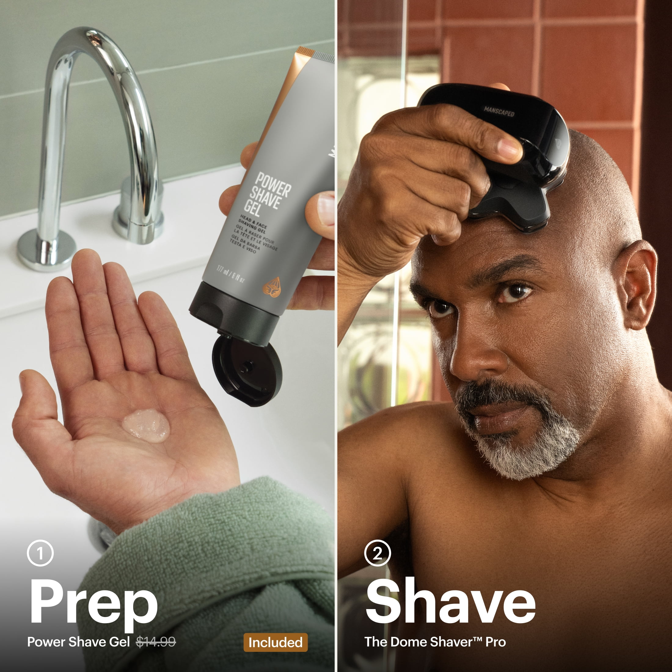 MANSCAPED® The Dome Shaver™ Pro Precision Pack, Men's Electric Head Shaver, Wet/Dry Cordless Bald Trimmer with Power Shave Gel - Image 6