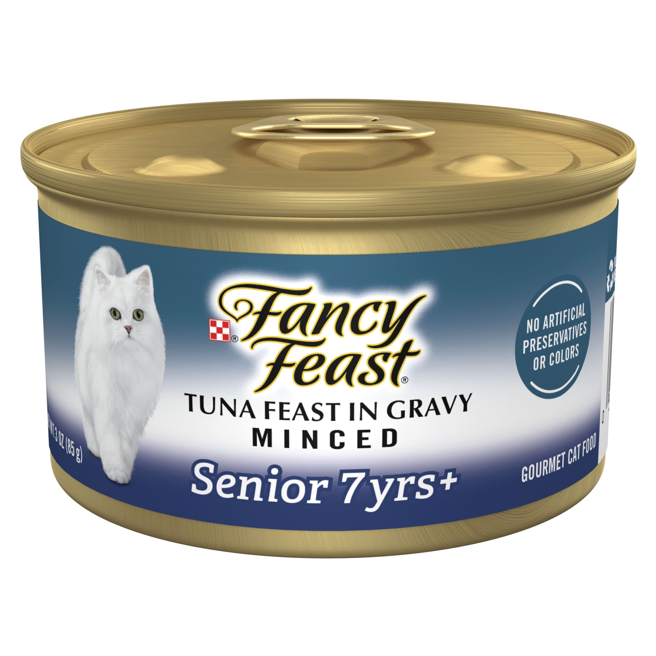 (24 pack) Purina Fancy Feast Senior Minced Kitten Food, Wet Cat Food, Tuna in Gravy, 3 oz Can - Image 2