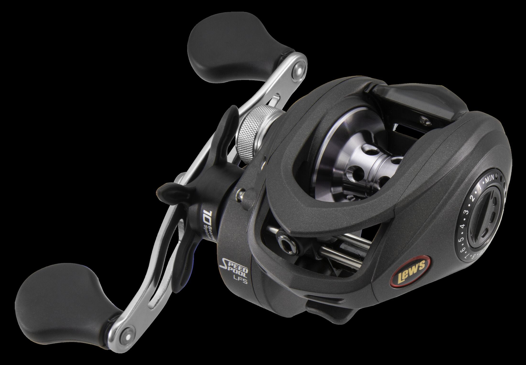 Lew's Speed Spool LFS Baitcast Fishing Reel, 8.3:1 Gear Ratio, Right-Hand Retrieve, Black - Image 2
