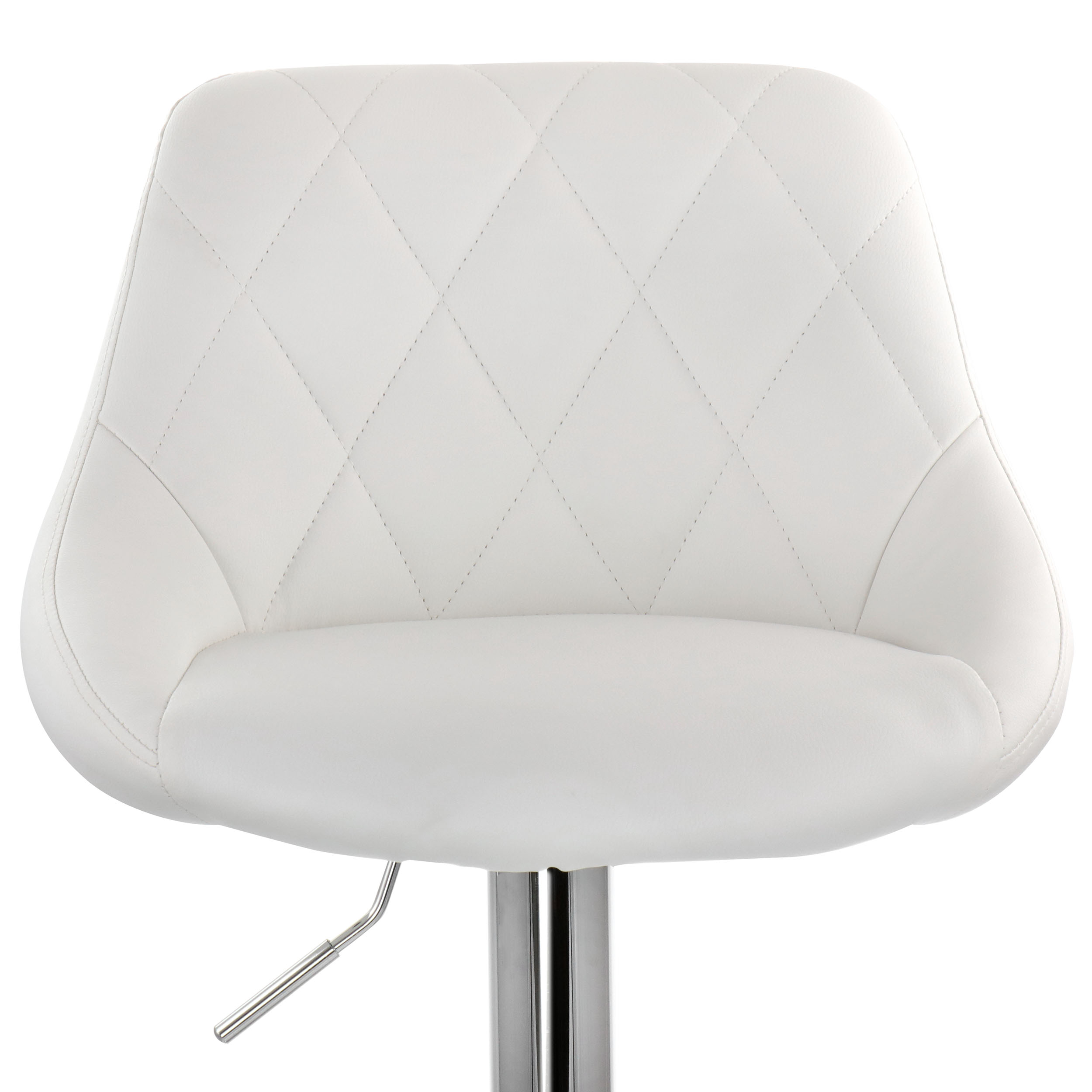 Elama Bar Stool with Adjustable Height & Swivel, White and Chrome, Set of 2 - Image 11