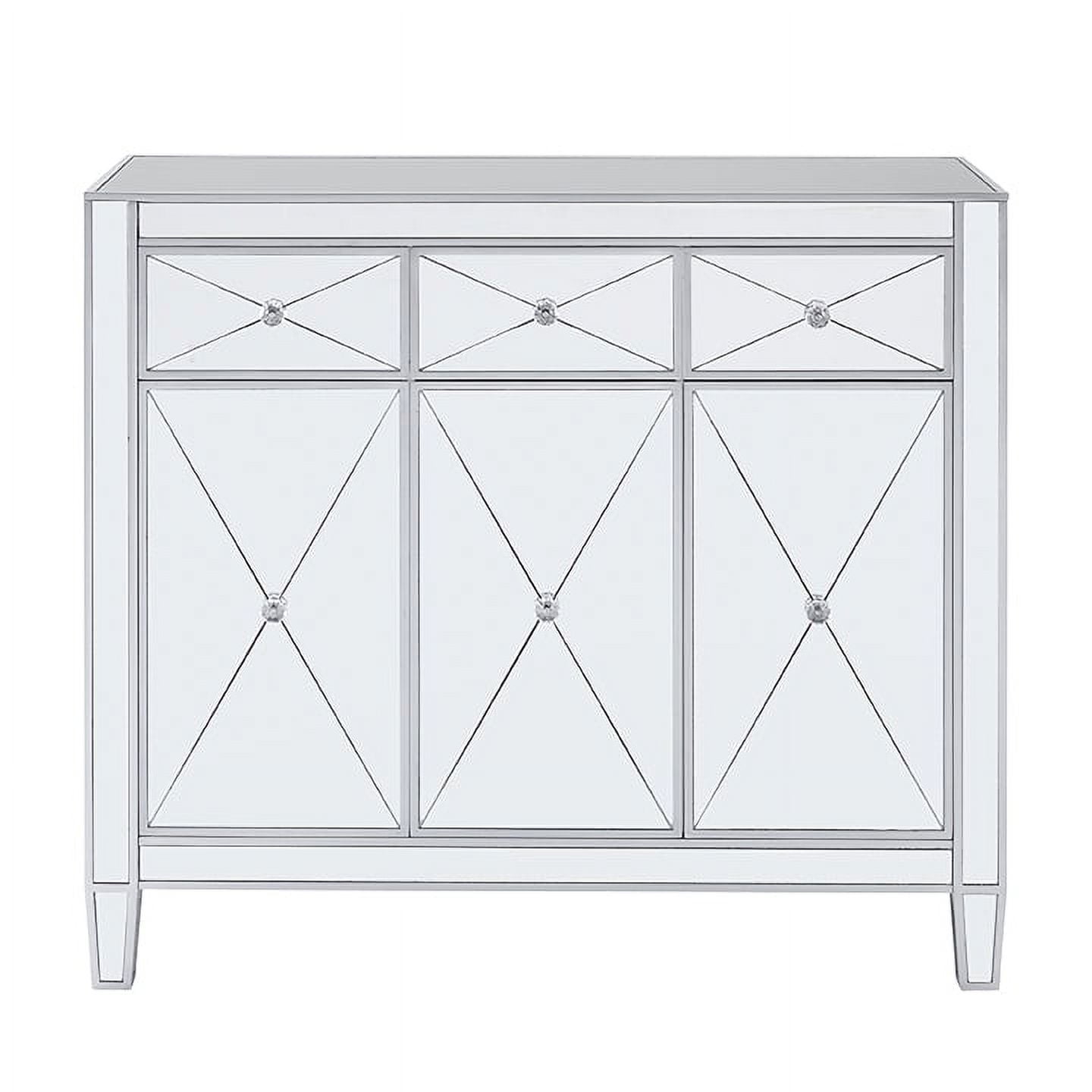 SEI Furniture Mirage 3-Door Mirrored Cabinet 40.25 x 35.5 - Image 7