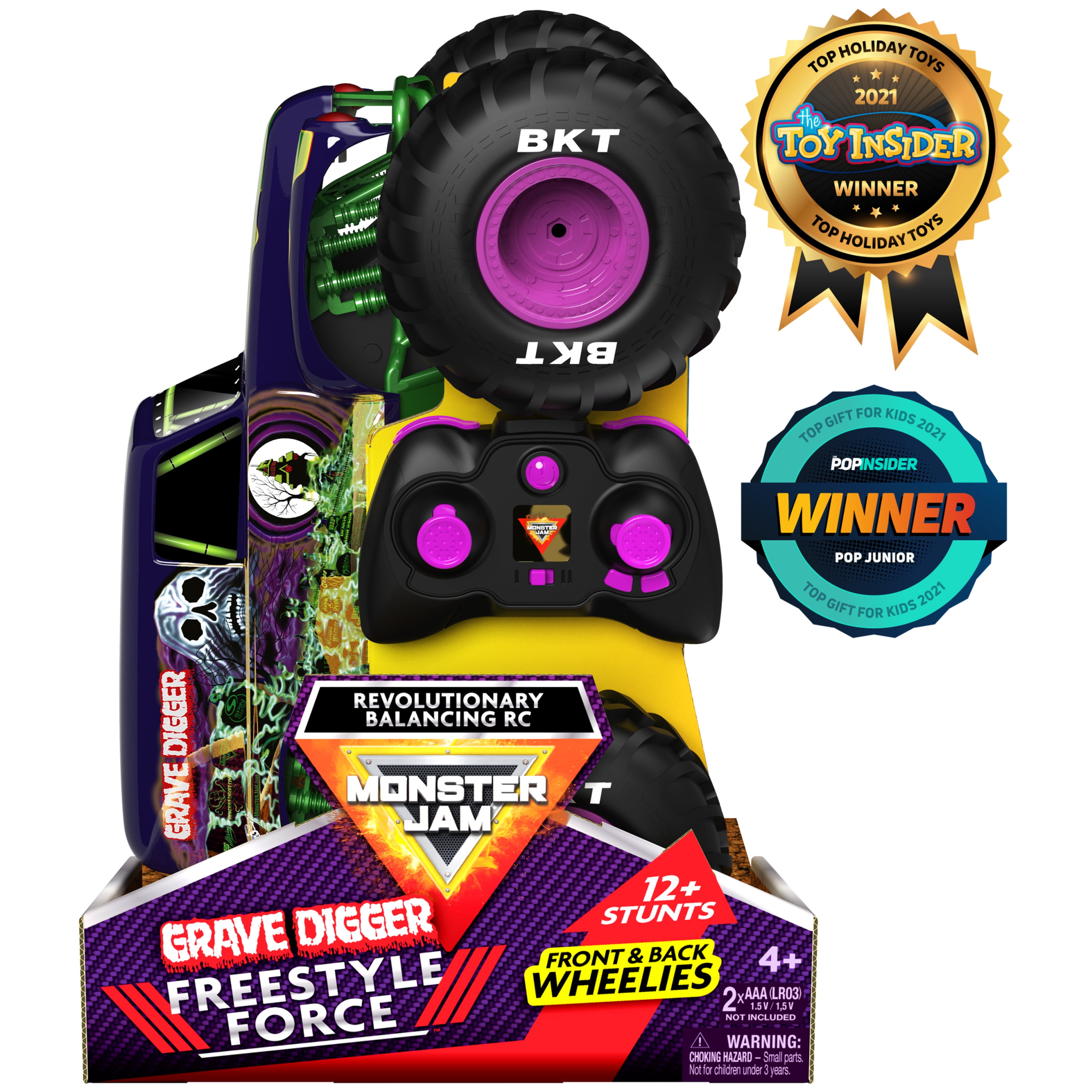 Monster Jam Grave Digger Freestyle Force RC Monster Truck, 1:15 Scale - Image 8