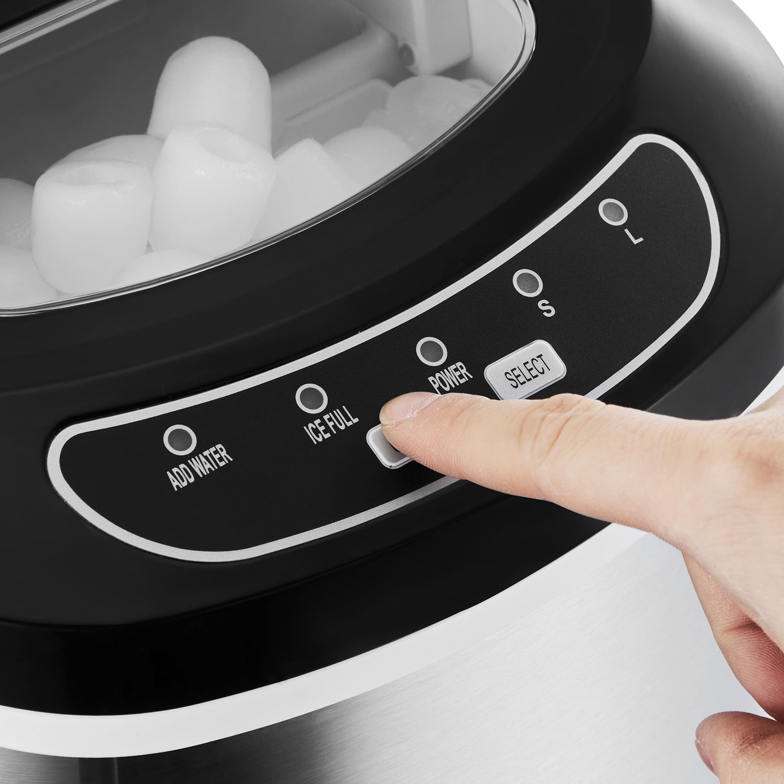 VEVOR Portable Countertop Ice Maker 33lbs/24H,Manual & Auto Refill Self-Cleaning with Scoop Basket,9 Cubes Ready in 7 Minutes, with Scoop and Basket 「00000000ABCDEFG」 - Image 5