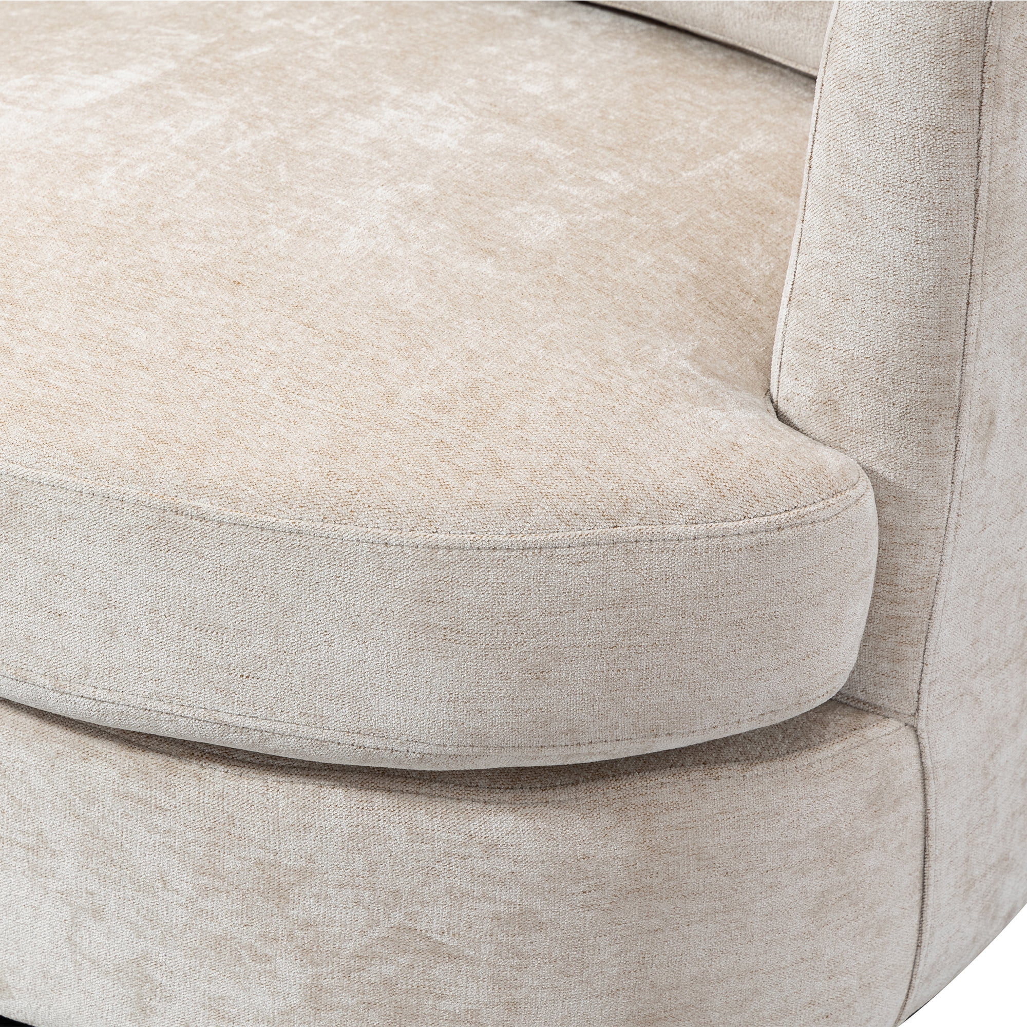 Aukfa 32" Wide Swivel Barrel Chair Accent Chair with Pillow for Living Room Bedroom, Chenille, Beige - Image 9