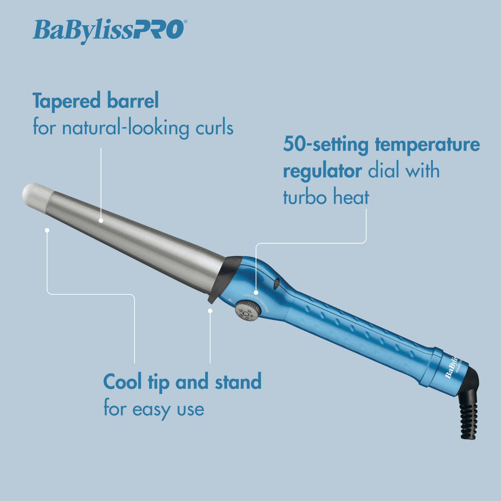 BaBylissPRO Nano Titanium 1.25 –>.75" ConiCurl® Iron - Image 4