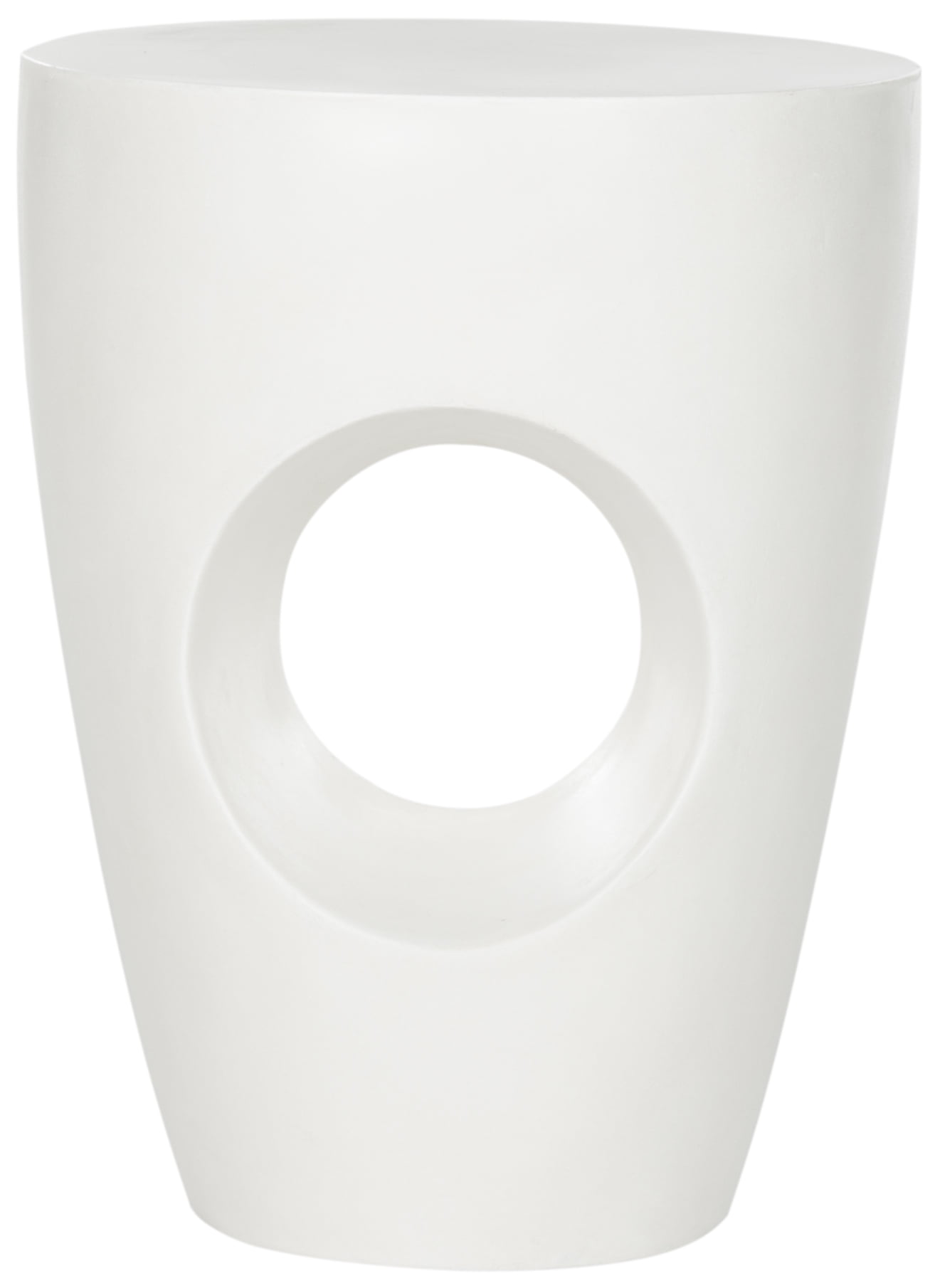 Safavieh Aishi Outdoor Modern Concrete Round Accent Table -Ivory - Image 2