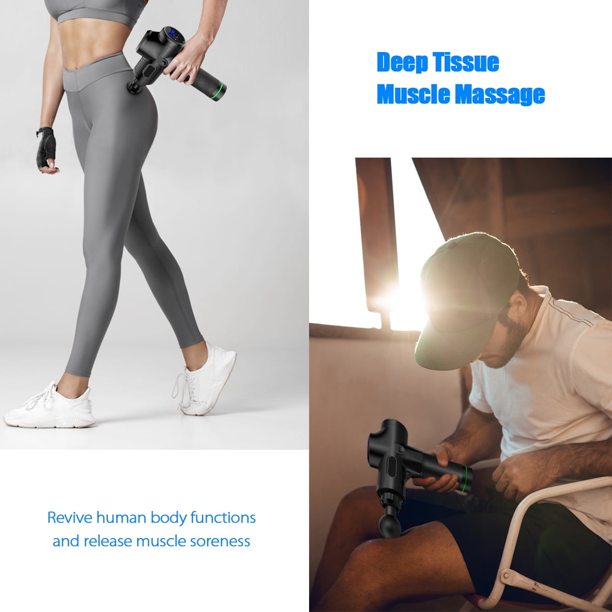 Telesport Percussion Massage Gun Deep Tissue Massager for Athletes,Handheld Body Massager for Pain Relief,Super Quiet Brushless Motor - Image 3