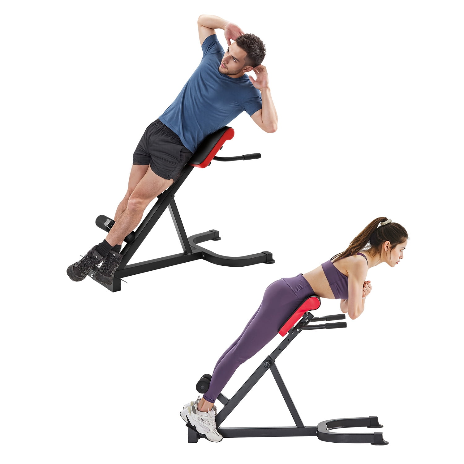 KFFKFF Roman Style Hyperextension Station, 300 lbs Capacity Adjustment Mechanism, Versatile Workout Gear for Glute, Hamstring, Lower Back, and Abdominal Exercises, Fitness Training Bench for Home Gym - Image 4