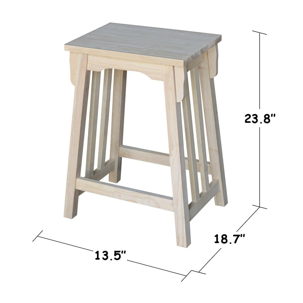 International Concepts Wood Slat Back Aspen Counter Height Panel Stool - Unfinished - 24" Seat Height - Image 2