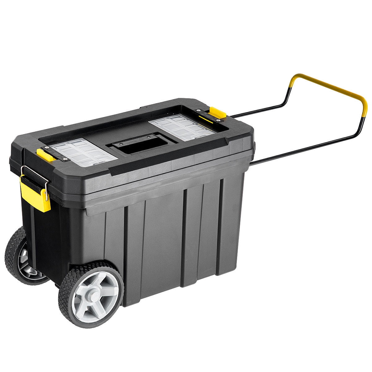 Costway 2-in-1 Rolling Tool Box Set Mobile Tool Chest Storage Organizer Portable Black - Image 4