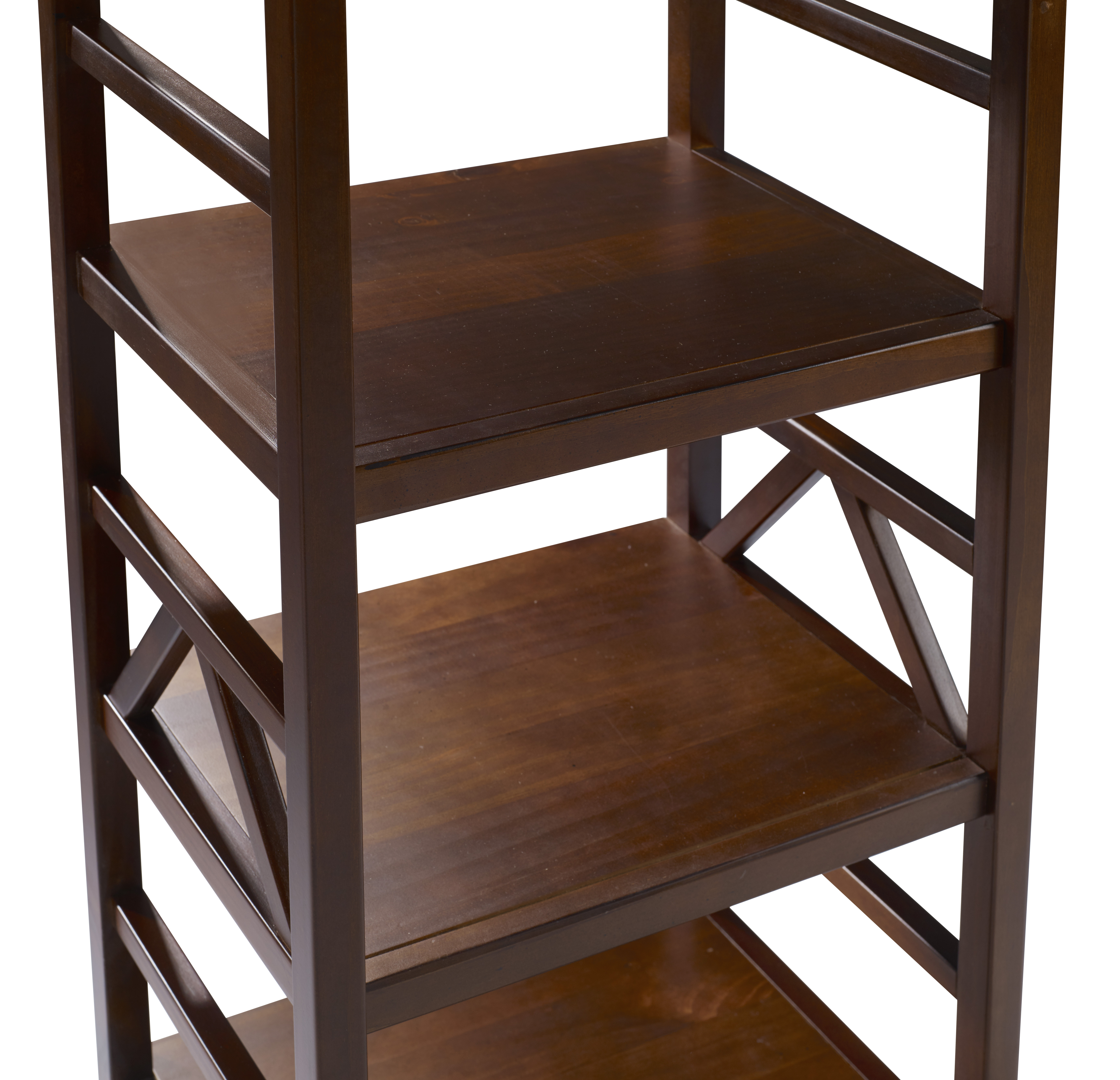 Linon Titian Wood Four Shelf Bookcase in Brown - Image 2