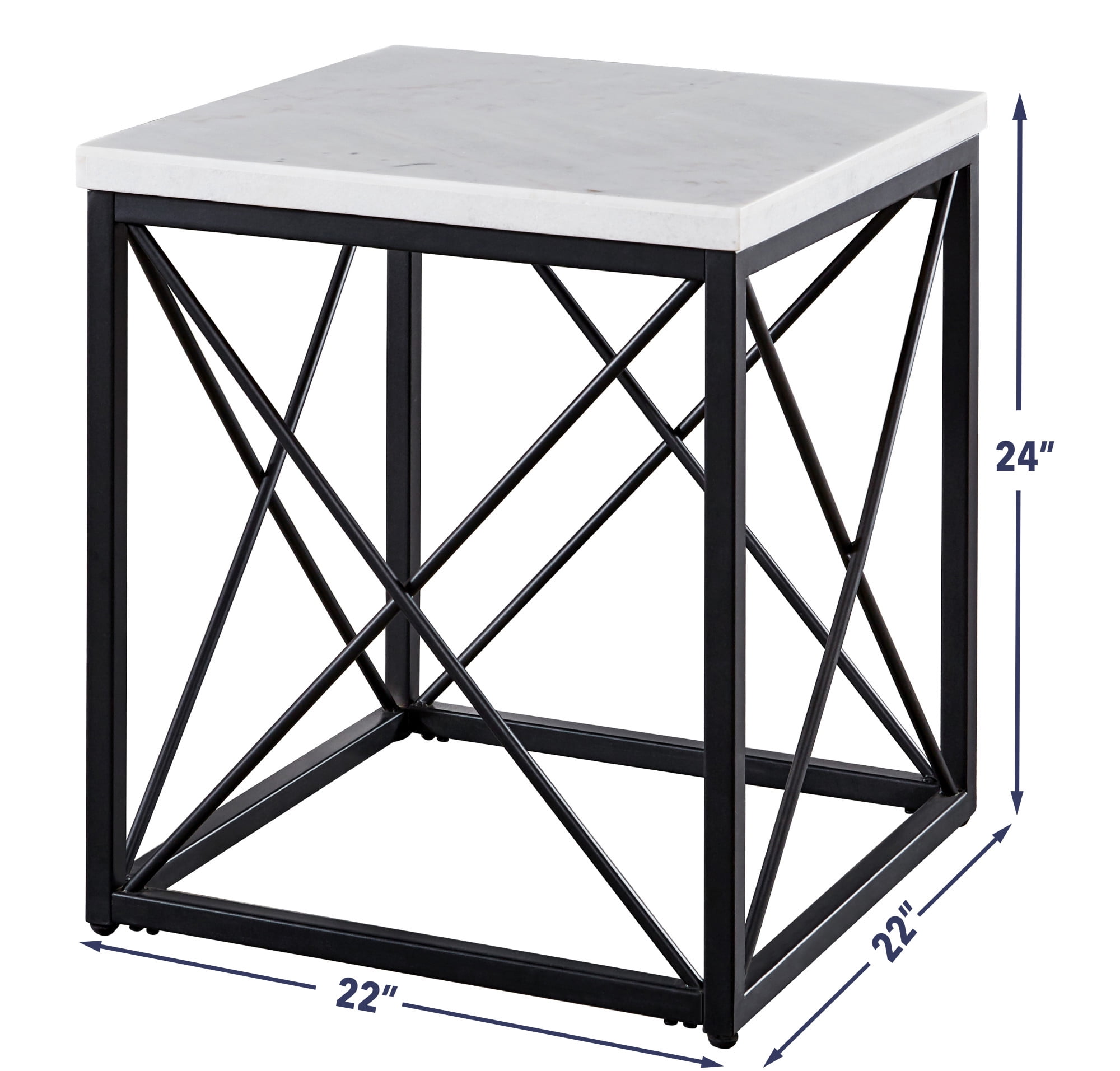 Steve Silver Skyler White Genuine Marble Top Rectangle Sofa Table - Image 2