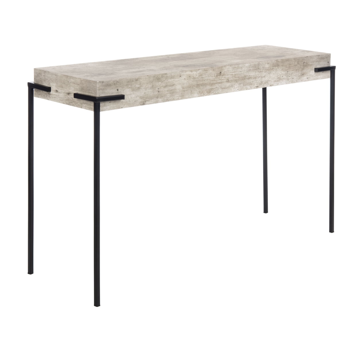 SAFAVIEH Eli Modern Retro Rectangle Console Table, Light Grey/Black - Image 6