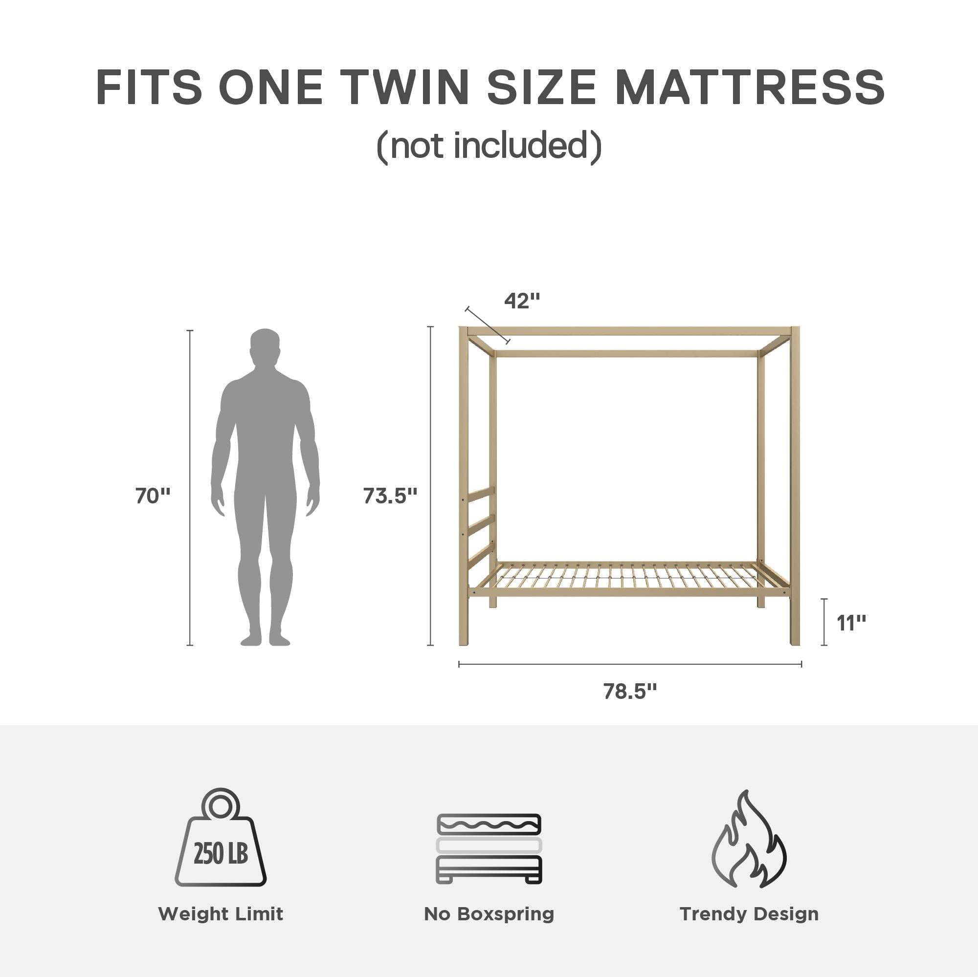 DHP Modern Metal Canopy Platform Bed Frame, Twin, Gold - Image 13