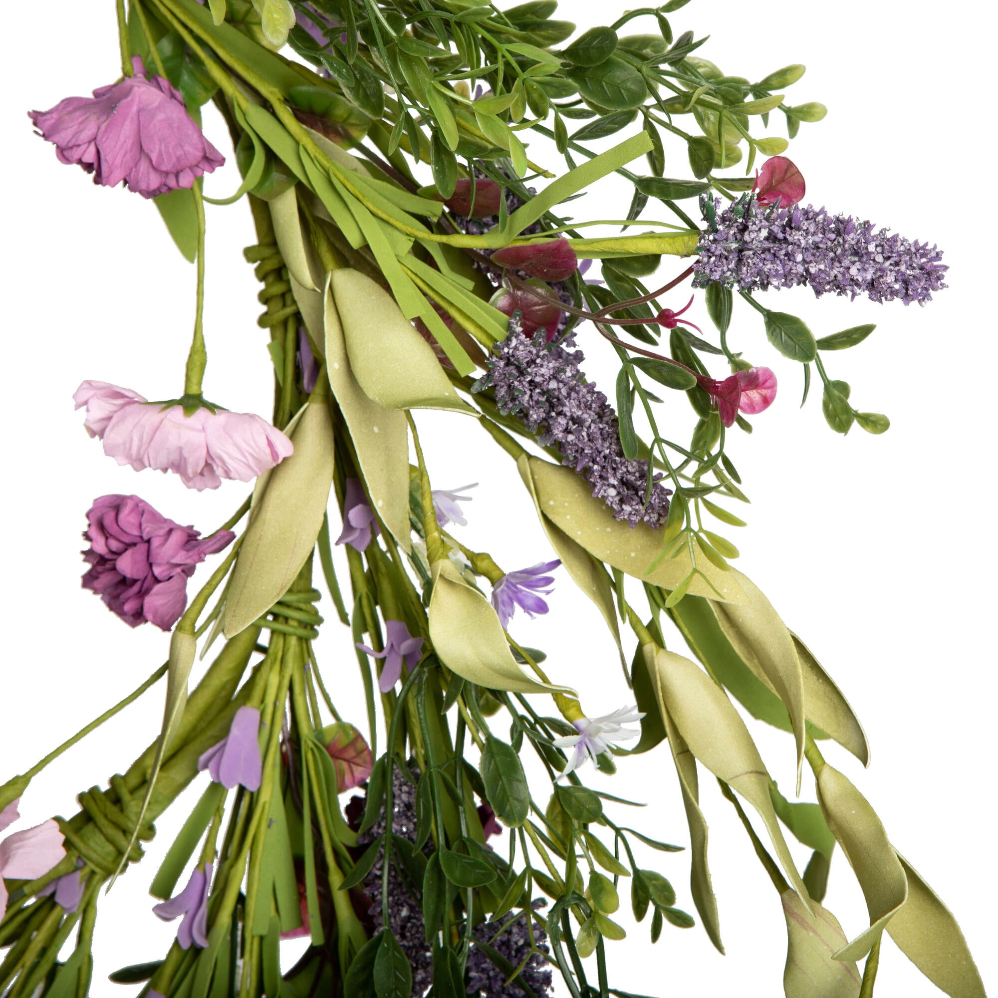 Vickerman 24" Artificial Purple Lilac Wild Flower Wreath. - Image 2