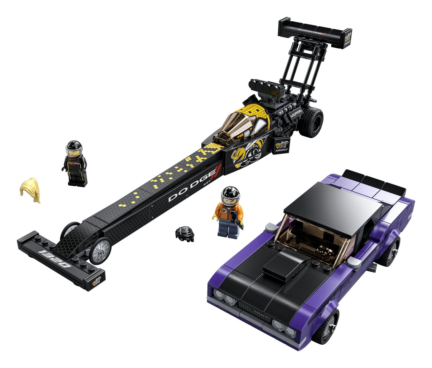 LEGO Speed Champions Mopar Dodge//SRT Top Fuel Dragster and 1970 Dodge Challenger T/A 76904 Building Toy (627 Pieces) - Image 2