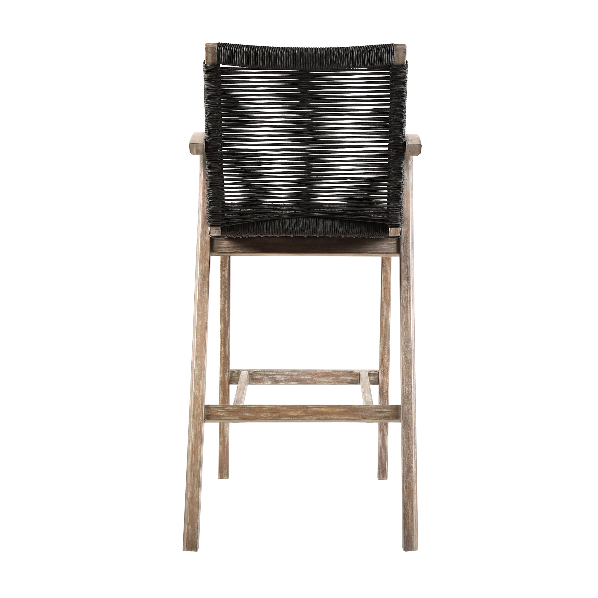 Nabila Outdoor Light Eucalyptus Wood and Charcoal Rope Counter and Bar Height Stool - Image 6