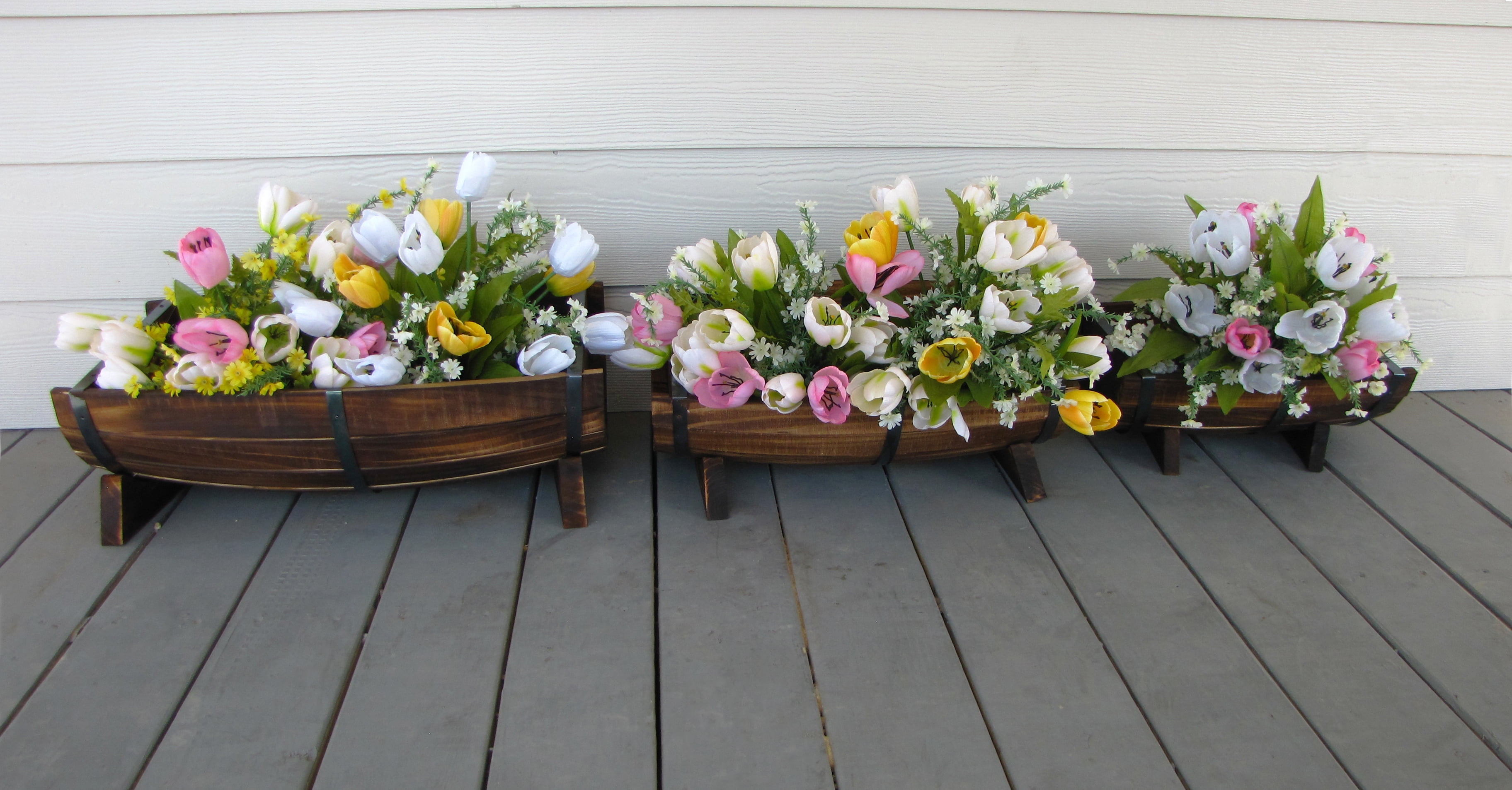 Leigh Country TX 93961 Half Barrel Planter Set, 3 Piece - Image 2