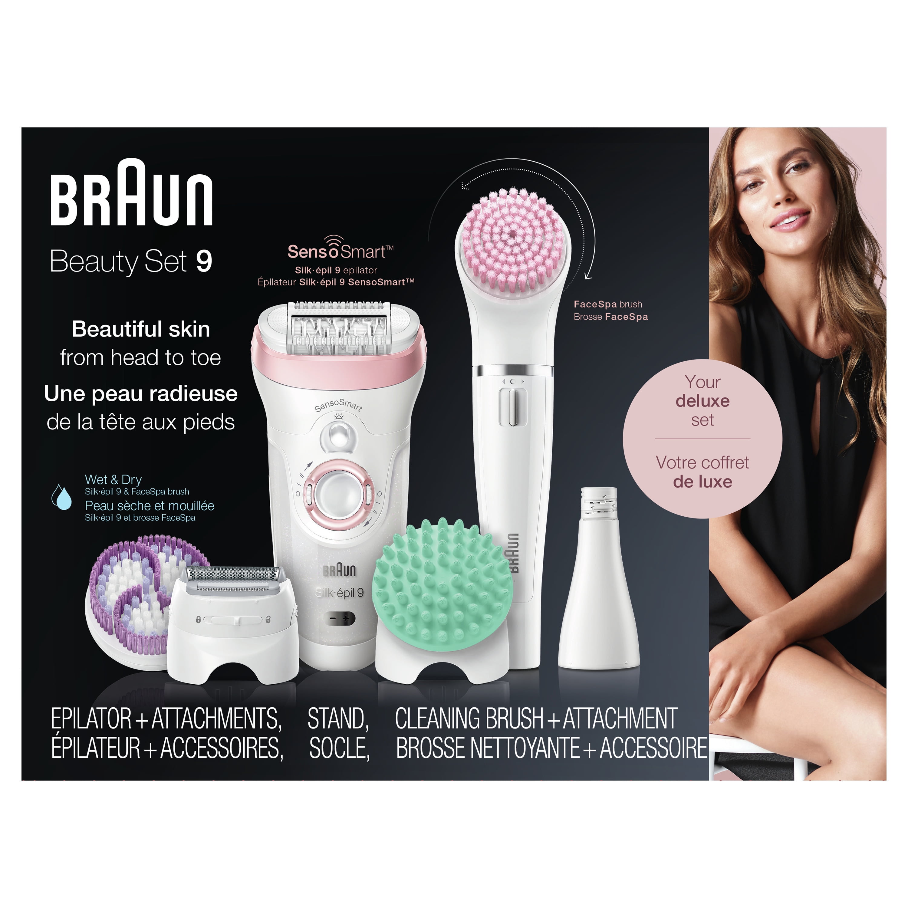 Braun Silk-Epil Beauty Set 9 9-985 Deluxe 7-in-1 Cordless Wet & Dry Hair Removal Epilator for Women - Image 5