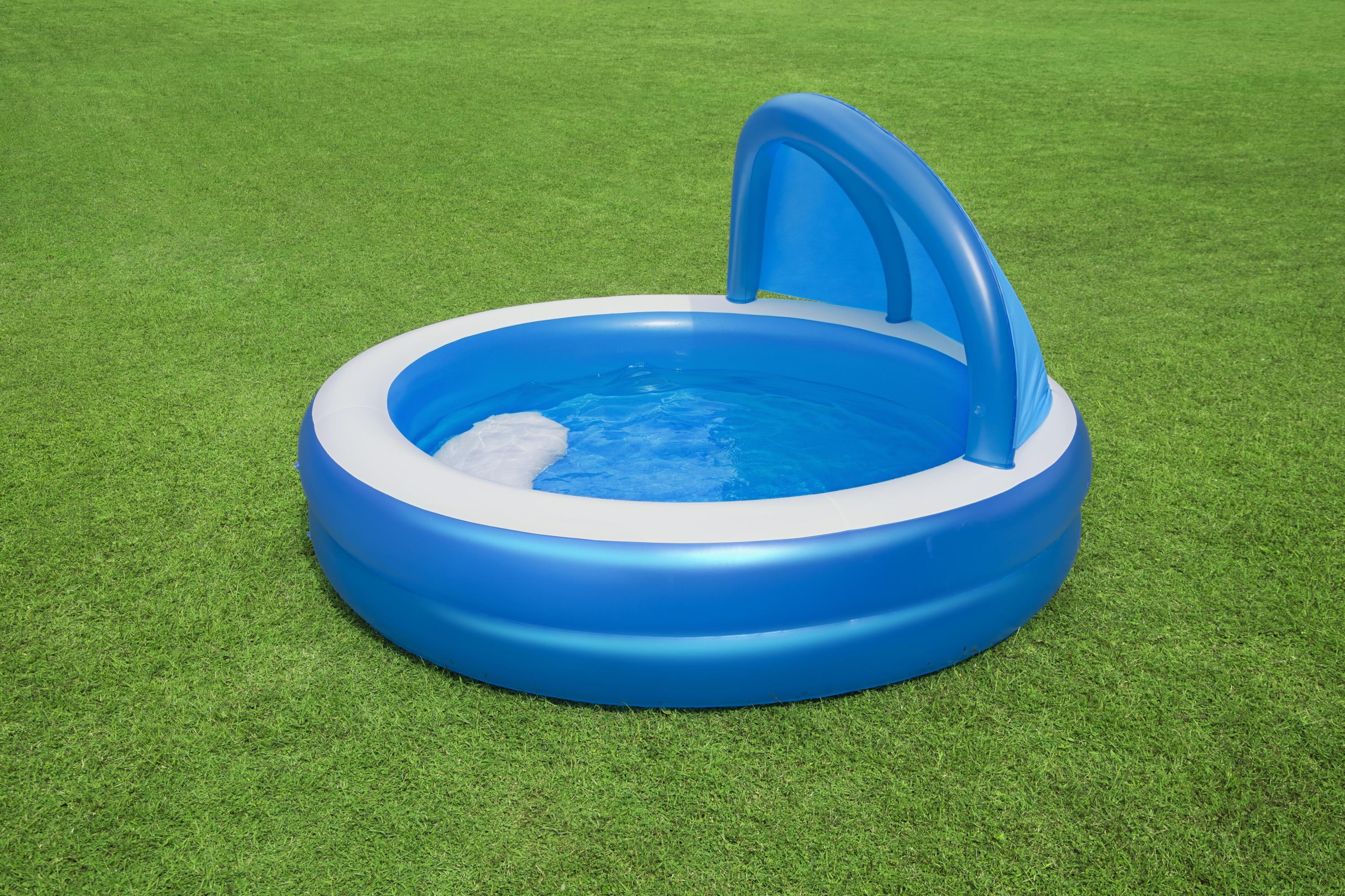 H2OGO! 7'11" x 55" Summer Days Inflatable Round Kiddie Pool with UV Careful Sunshade - Image 2