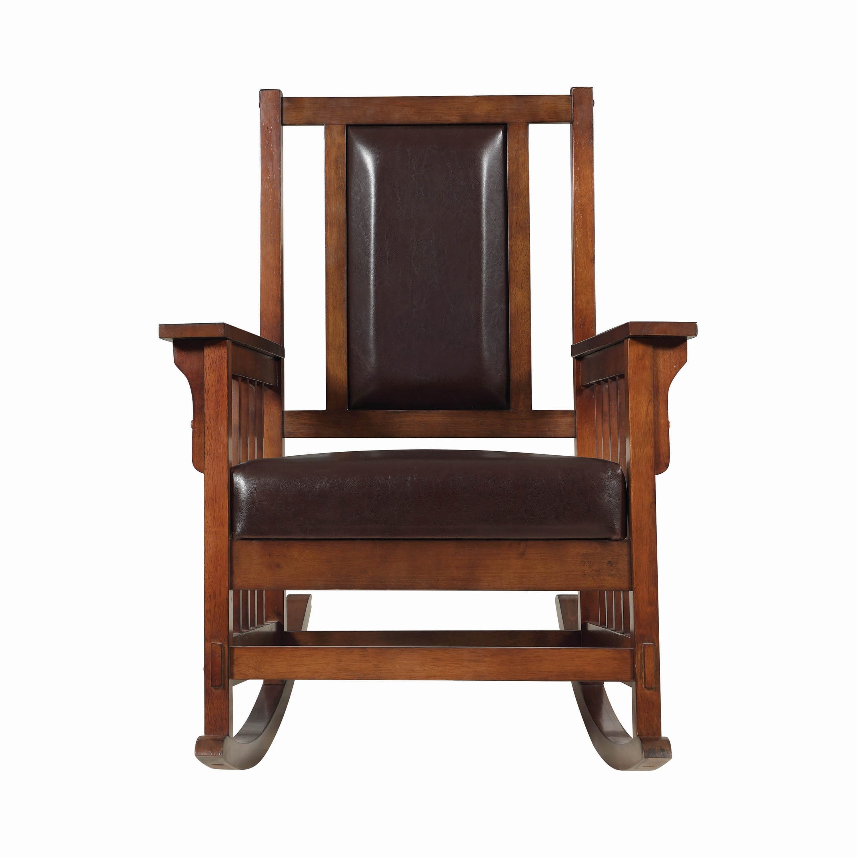 Ida Upholstered Rocking Chair Tobacco and Dark Brown - Image 3