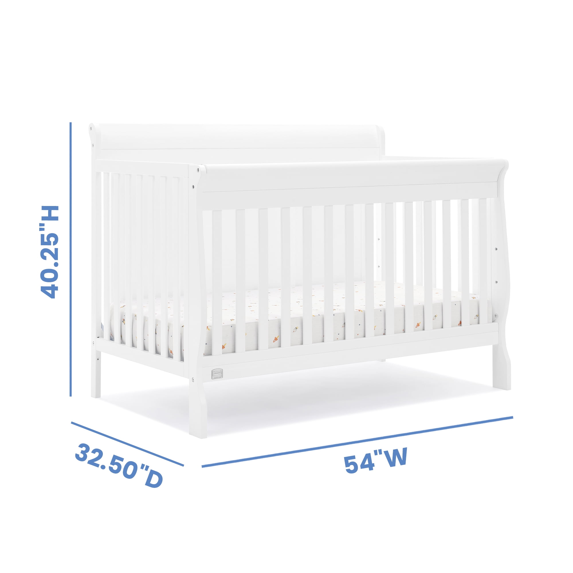 Simmons Kids Carter 6-in-1 Convertible Crib - Greenguard Gold Certified, Bianca White - Image 7