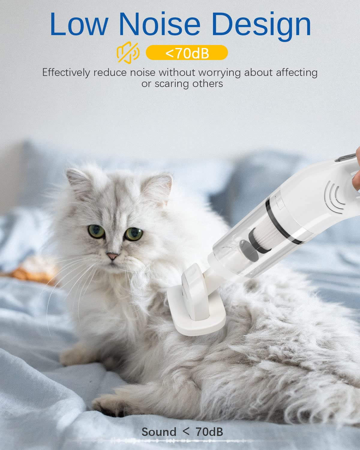 Prociv 5-in-1 Handheld Pet Hair Vacuum & Grooming Brush, Low Noise Pet Vacuum for Shedding Grooming with Slicker Brush, Wireless Pet Vacuum Cleaner for Cats Dogs Hair - Image 6