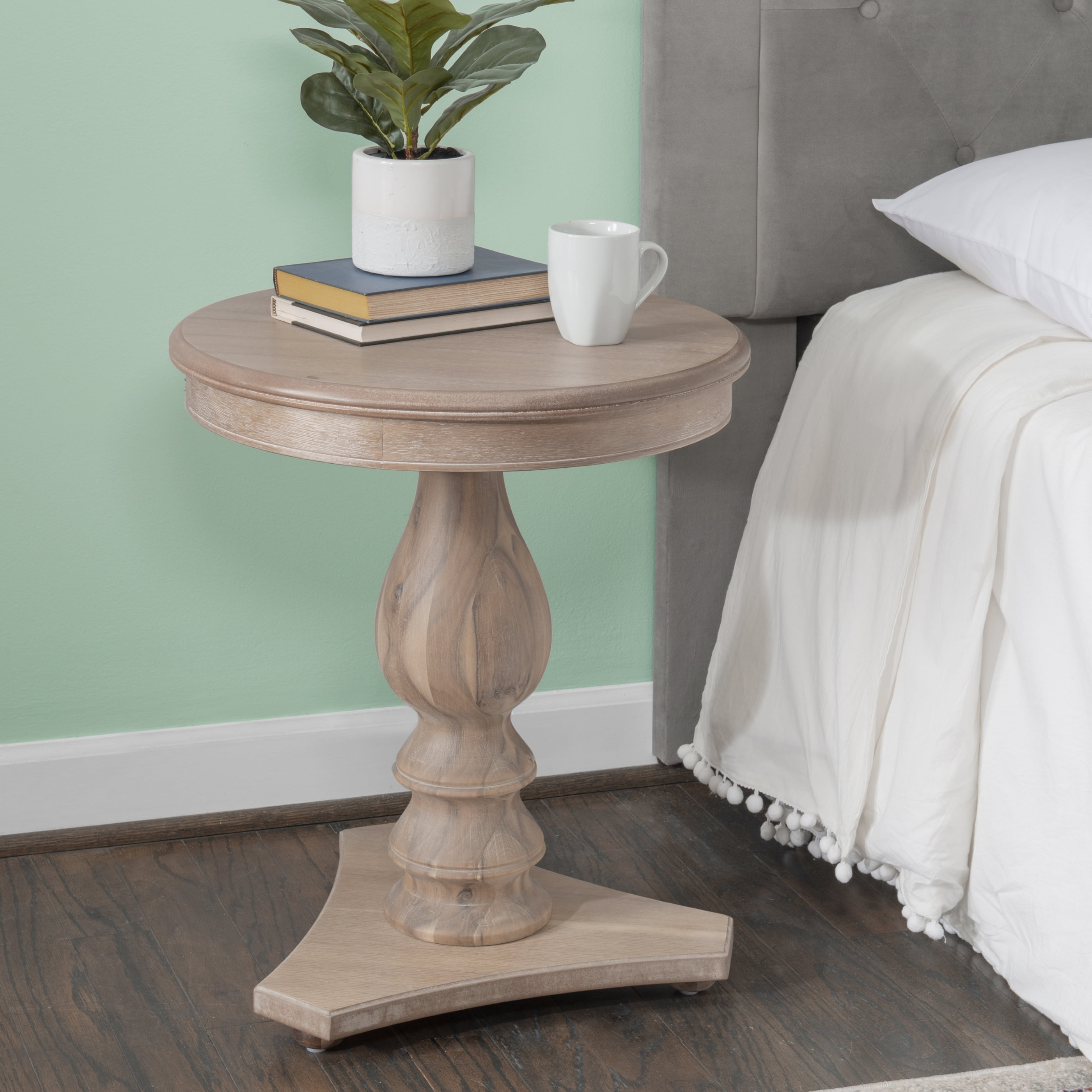 Powell Stanton Pedestal Accent Side Table, Natural - Image 8