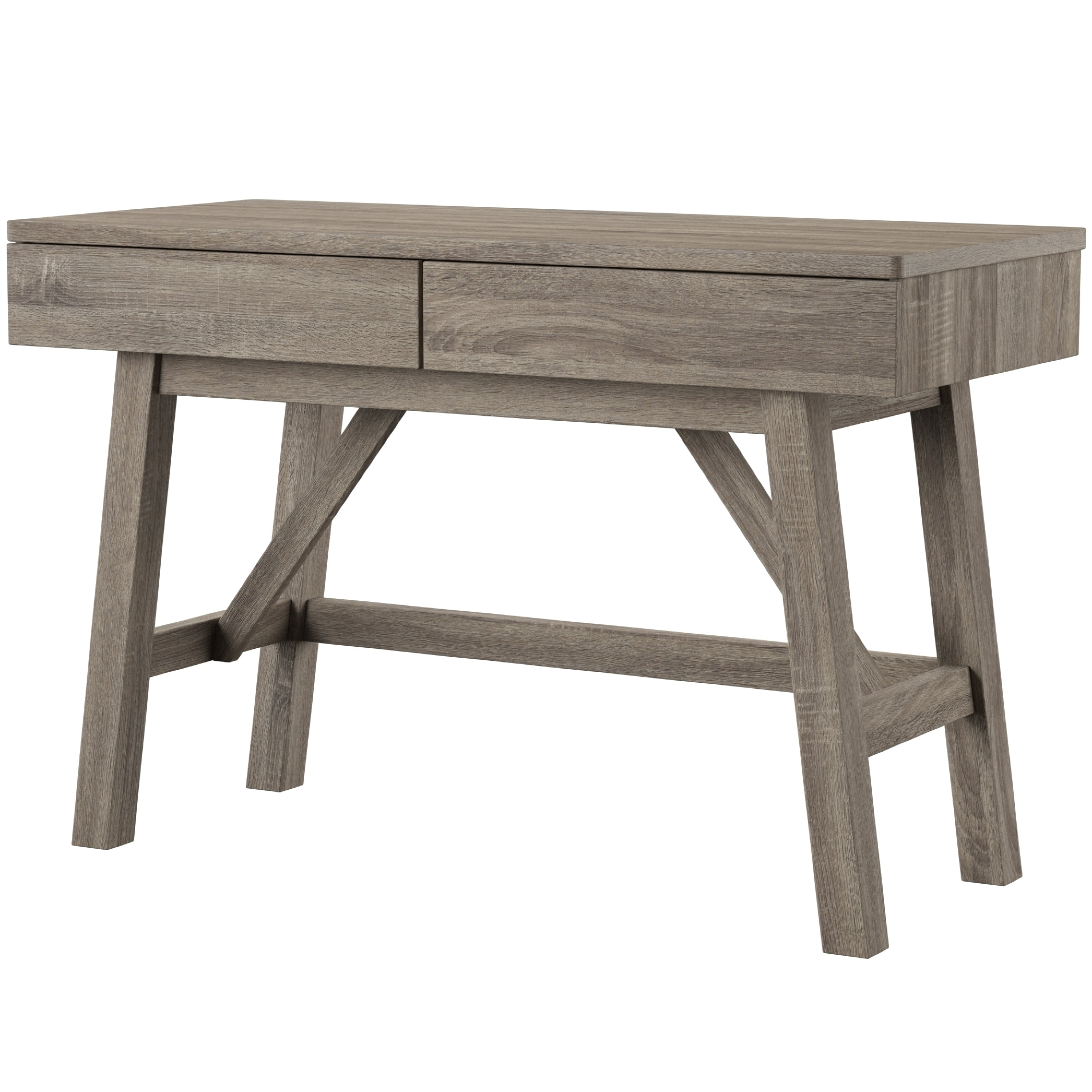 Linon Myrtis 2-Drawer Desk, 47" Wide, Gray Finish - Image 11