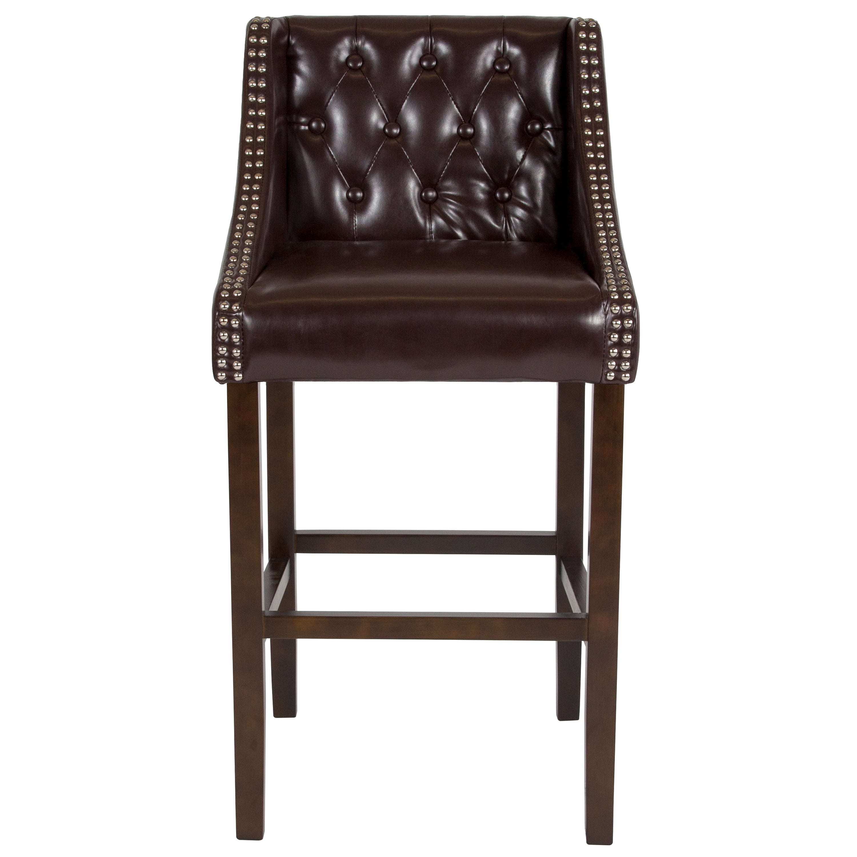 Flash Furniture Carmel Series Tufted Bar Stool Nailhead Trim, Brown LeatherSoft - Image 11