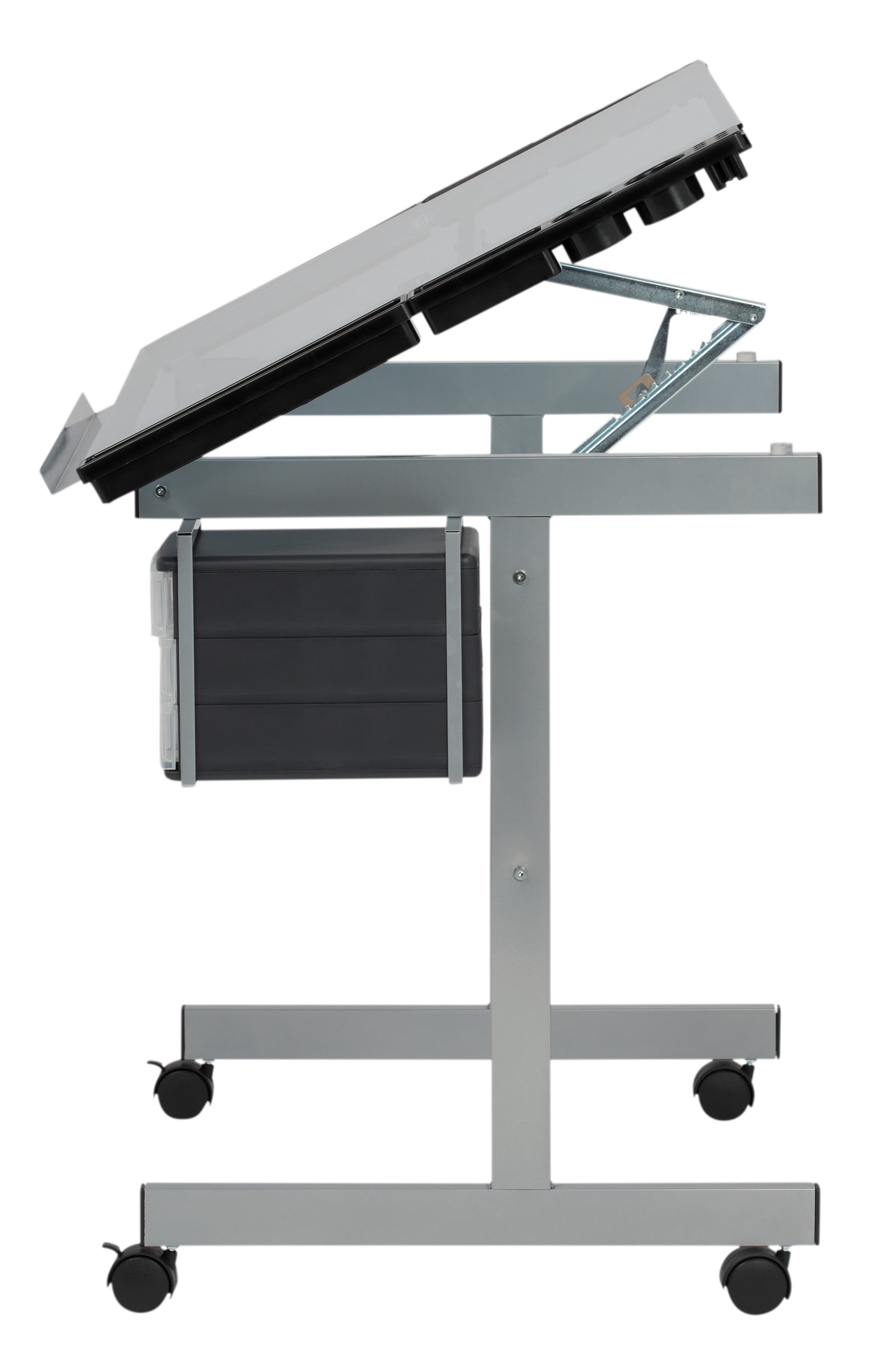 Studio Designs Vision Craft Station Tempered Glass Adjustable Top, Rolling Drafting Table, Silver Blue - Image 9