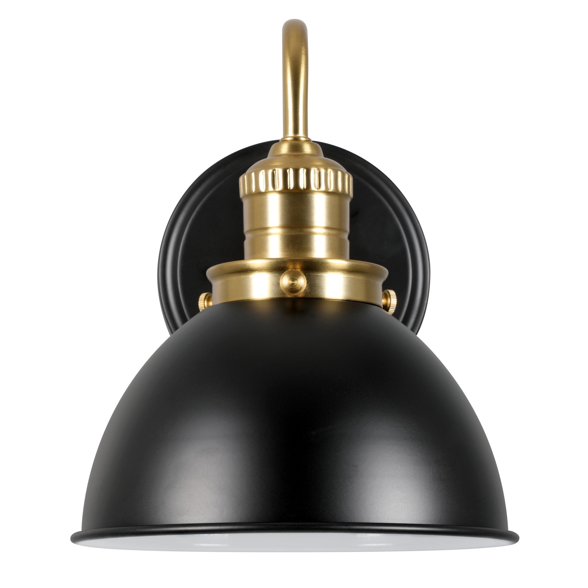 Design House Savannah Farmhouse 1-Light Indoor Dimmable Wall Light, Matte Black/Satin Gold - Image 13