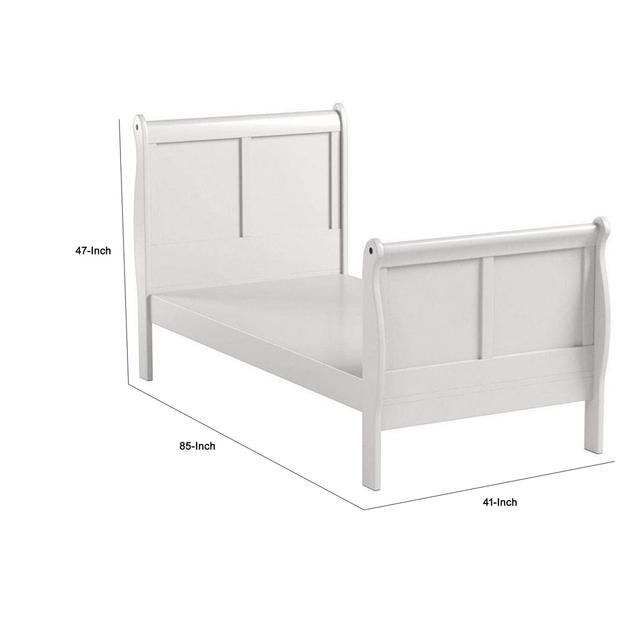 ACME Louis Philippe III Twin Bed in White - Image 5