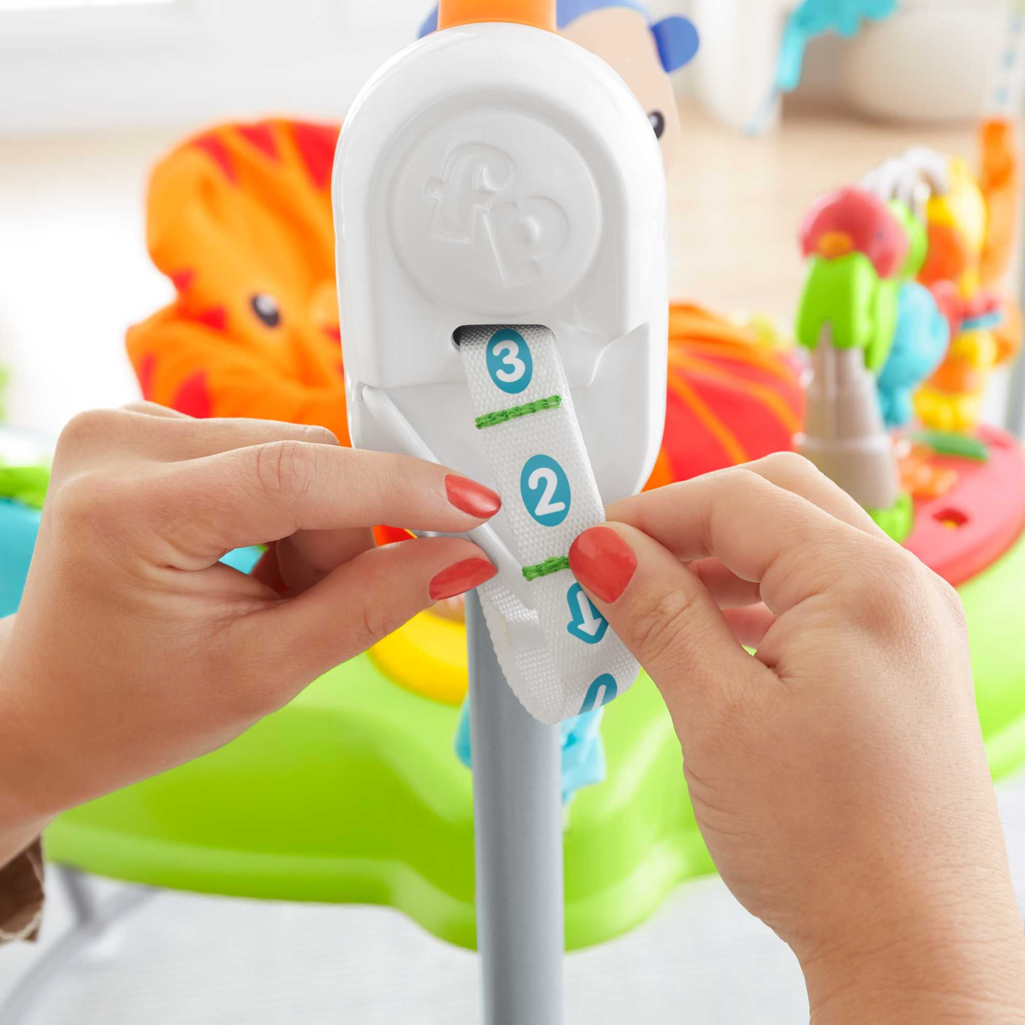 Fisher-Price Baby Bouncer Tiger Time Jumperoo Activity Center with Lights Music and Toys, Toddler - Image 6