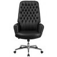 Flash Furniture Hansel High Back Traditional Tufted Black LeatherSoft Executive Swivel Office Chair with Silver Welt Arms - Image 6