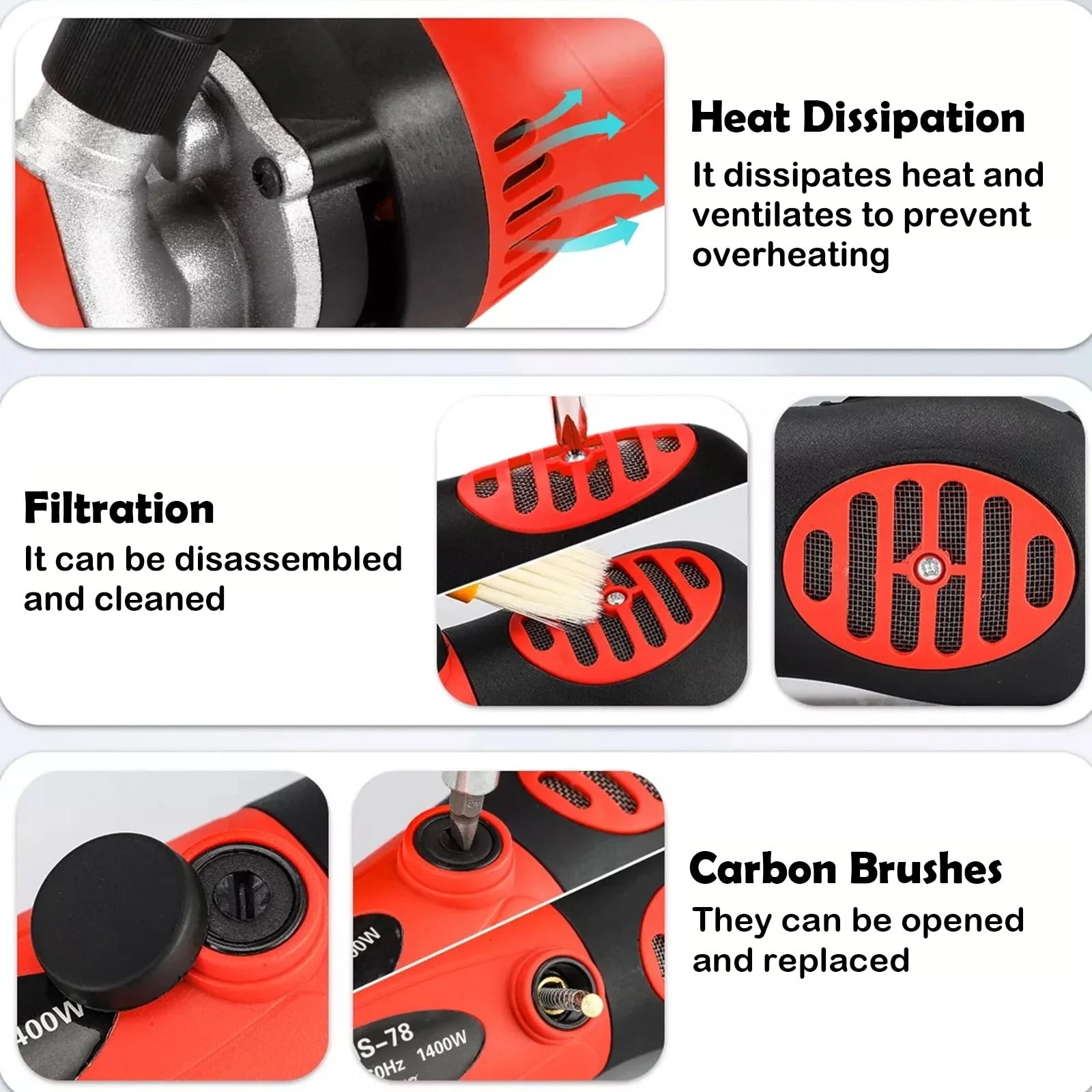 Petyoung 900W Electric Sheep Shears, 6-Speed Professional Grooming Clippers for Thick Coat Animals, Cats, Dogs, Pets - Image 6