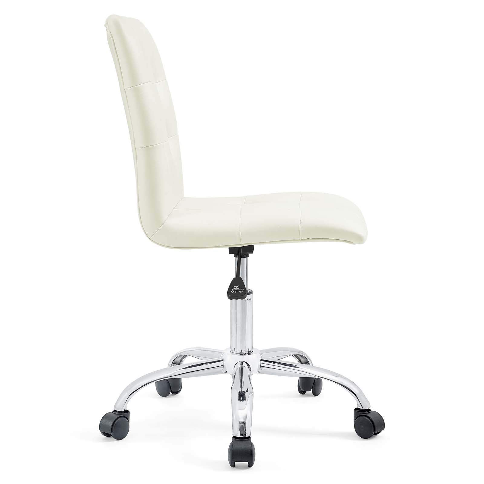 Modway Prim Armless Mid Back Office Chair in White - Image 8