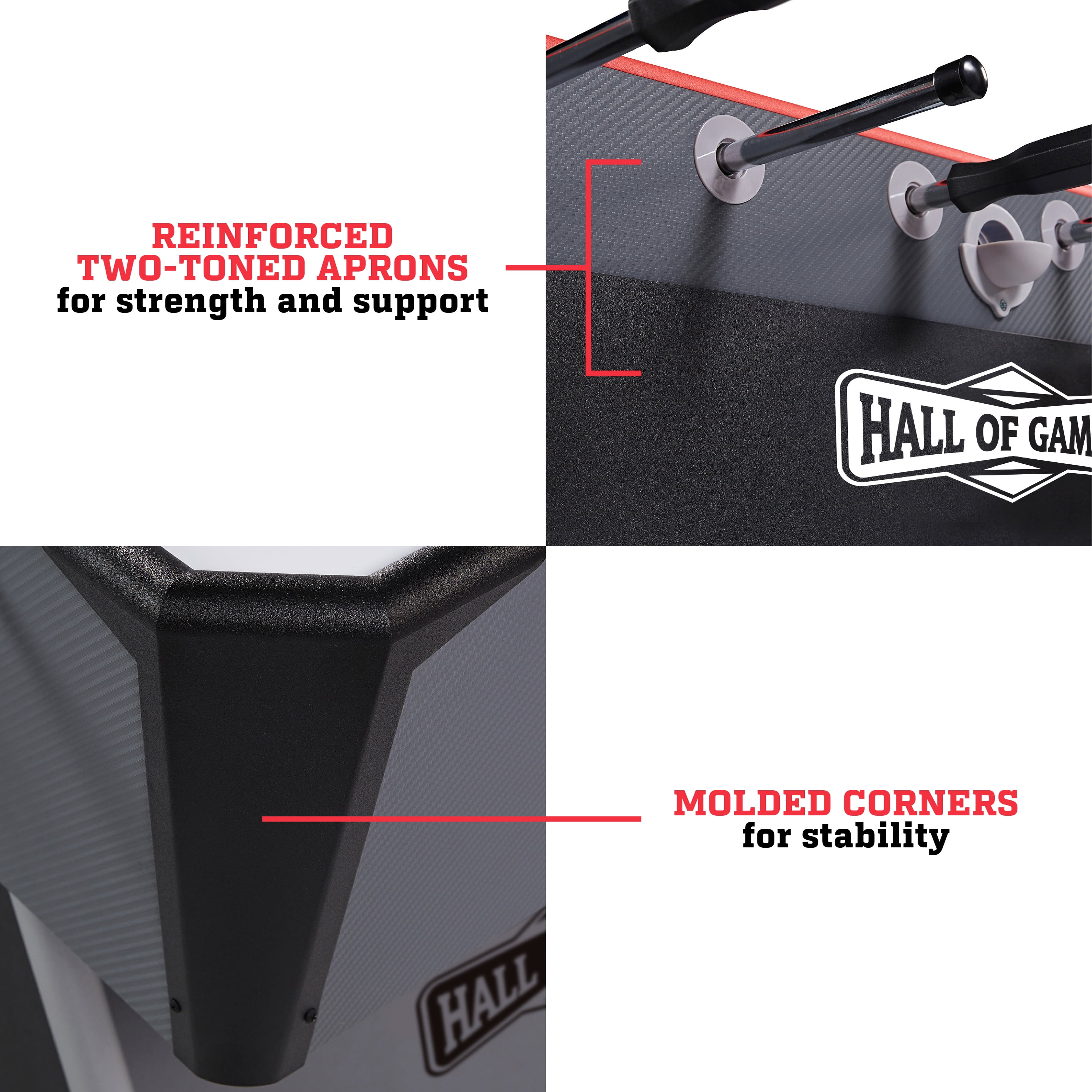 56” Arcade Foosball Table Competition Size, Soccer, Grey/Black by Hall of Games - Image 6