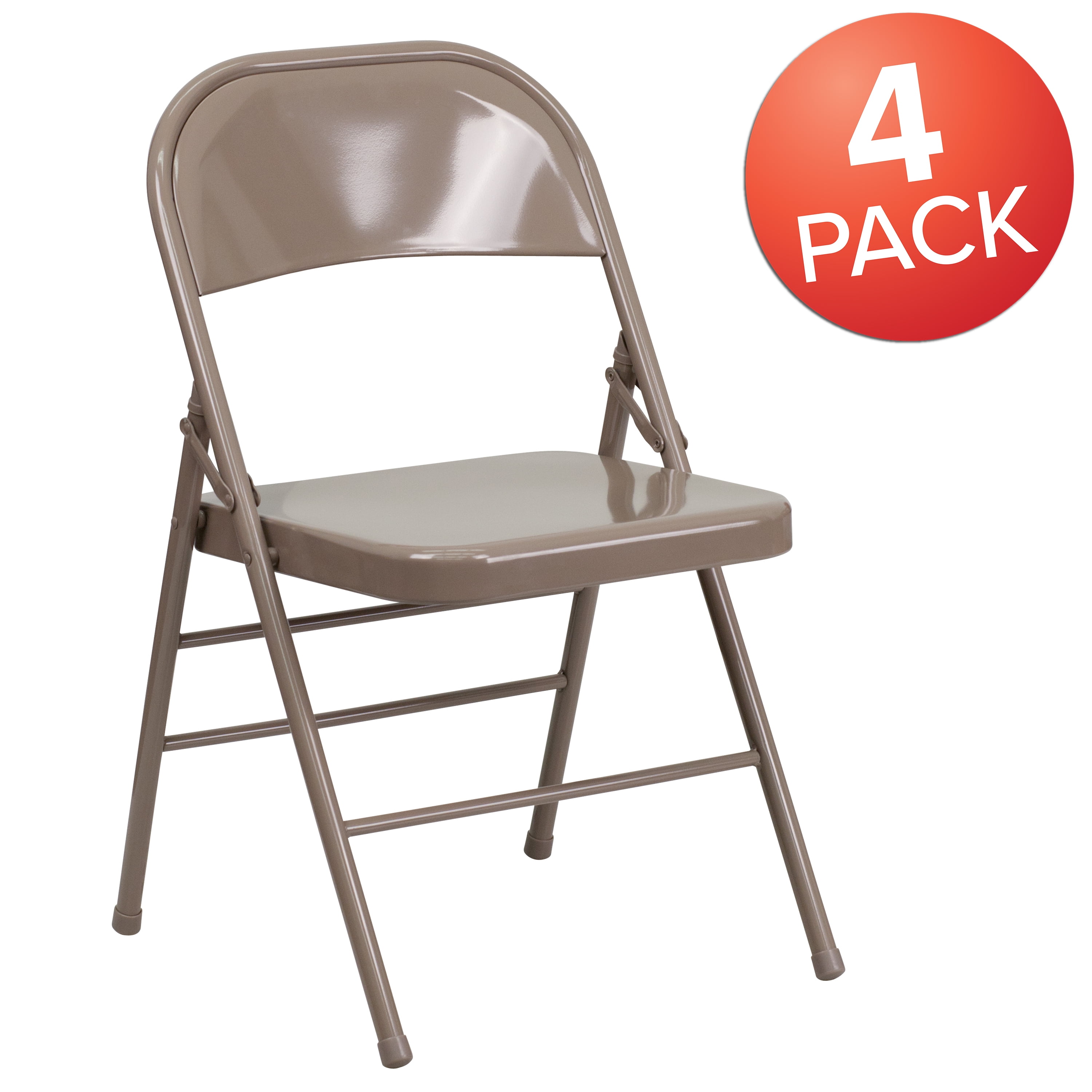 Flash Furniture 4 Pack HERCULES Series Triple Braced & Double Hinged Beige Metal Folding Chair - Image 9