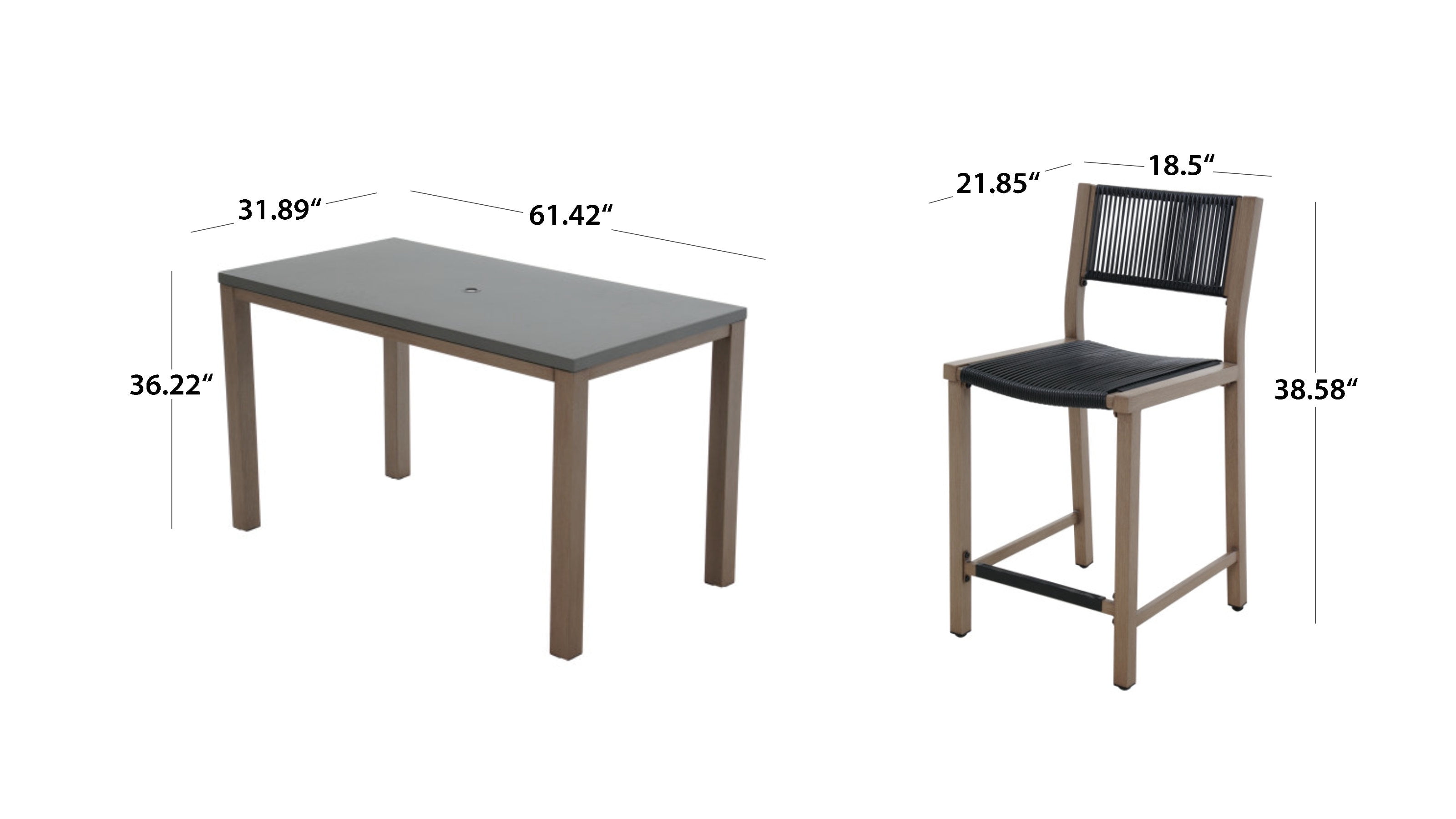 Better Homes & Gardens Tarren 5-Piece High Dining Set, Black - Image 11