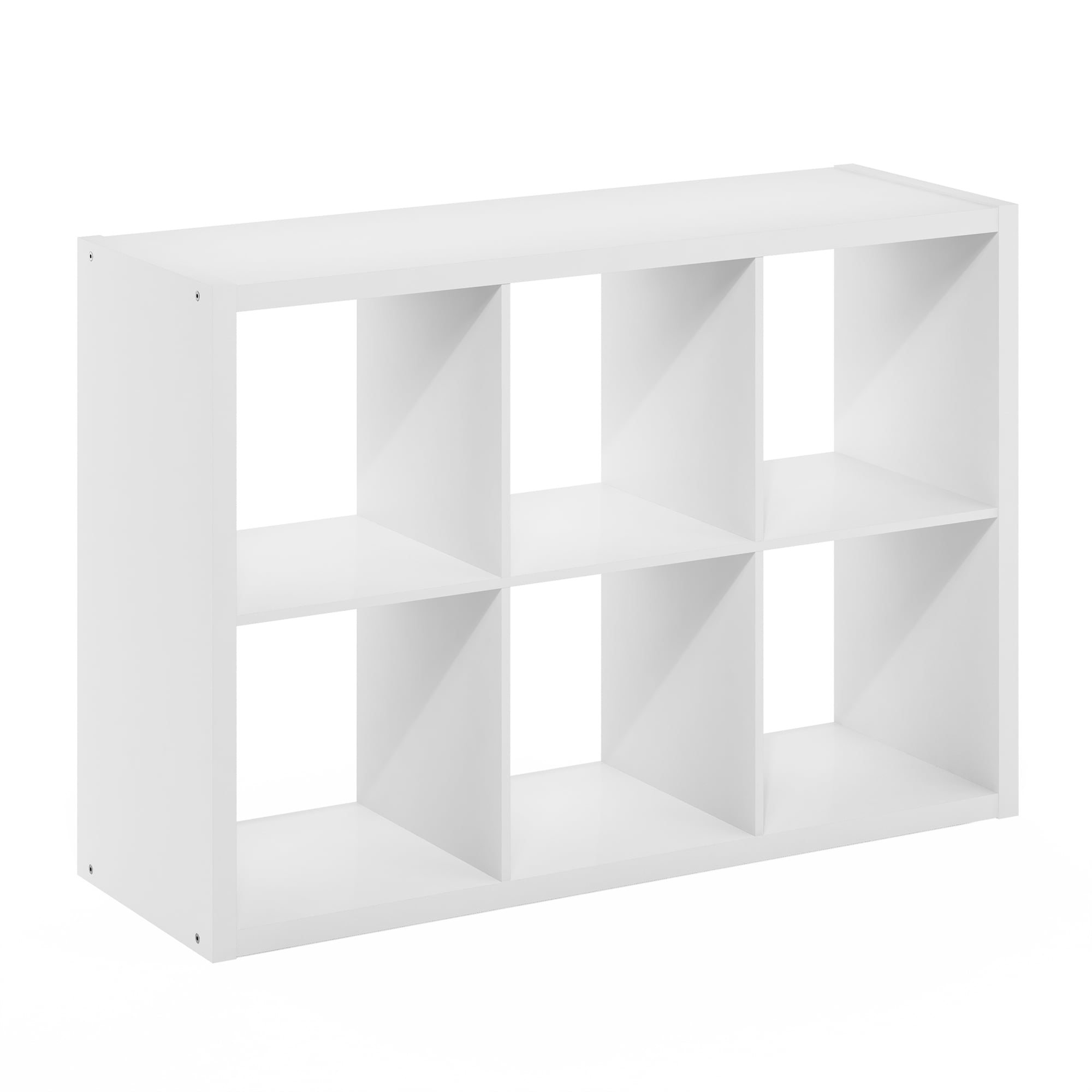 Furinno Cubicle Open Back Decorative Cube Storage Organizer, 6-Cube, White - Image 4