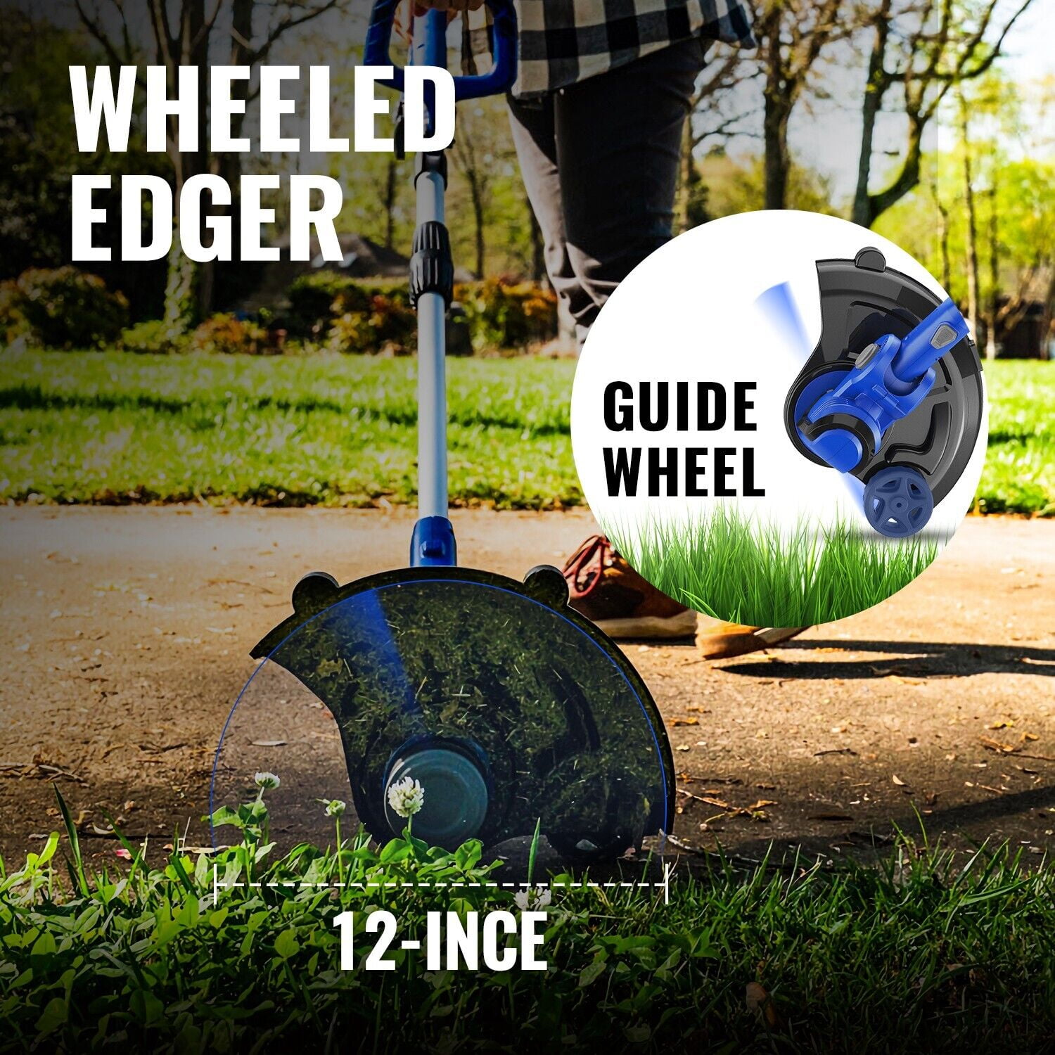 WILD BADGER POWER 20V Weed Wacker, Leaf Blower, Wheeled Edger Kit Electric with 2 * 2Ah Battery & Charger, String Trimmer, Lightweight, Adjustable Telescopic Shaft, Fast-Charging - Image 4