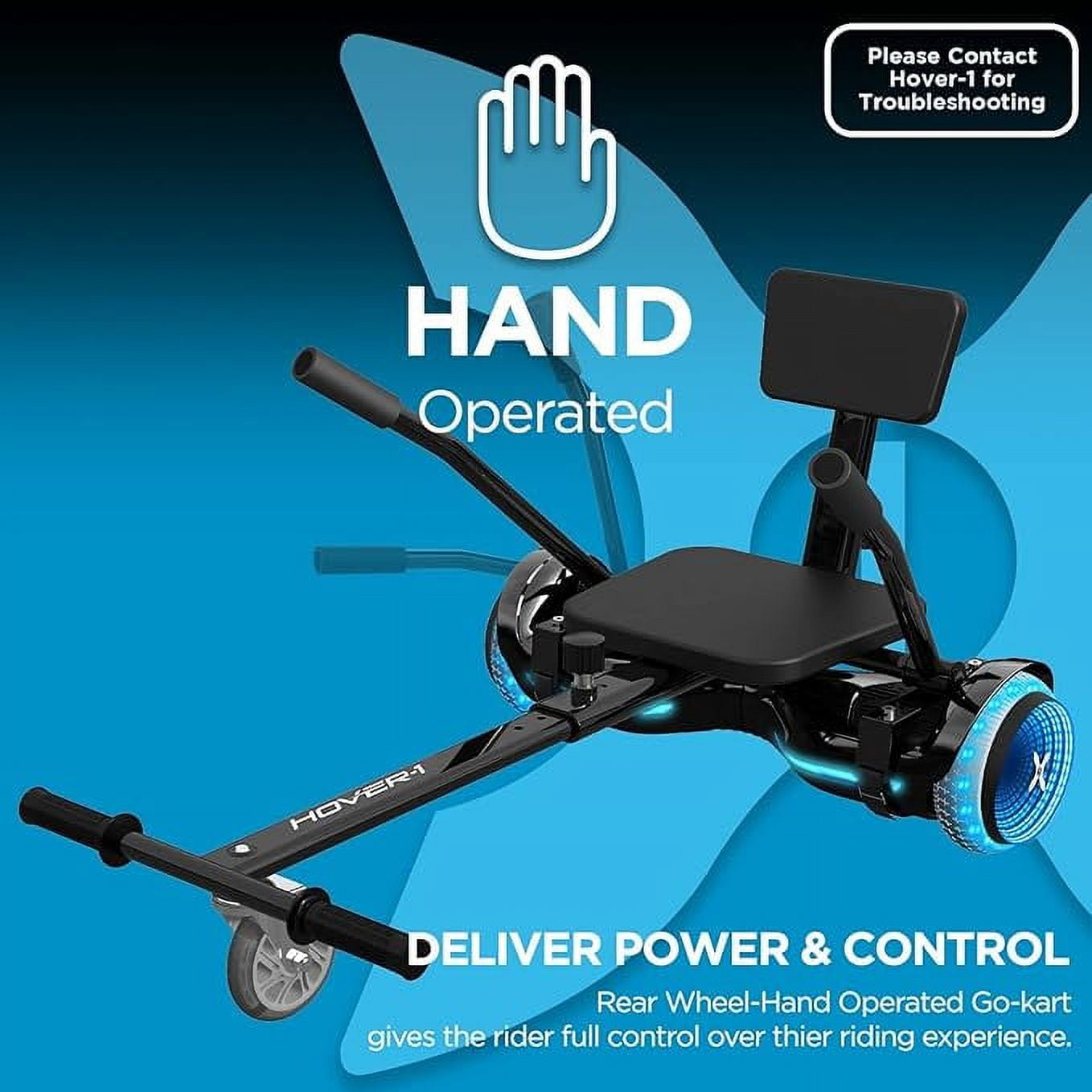 Hover-1 Turbo Hoverboard and Kart Combo, Infinity LED Wheels, Black - Image 2