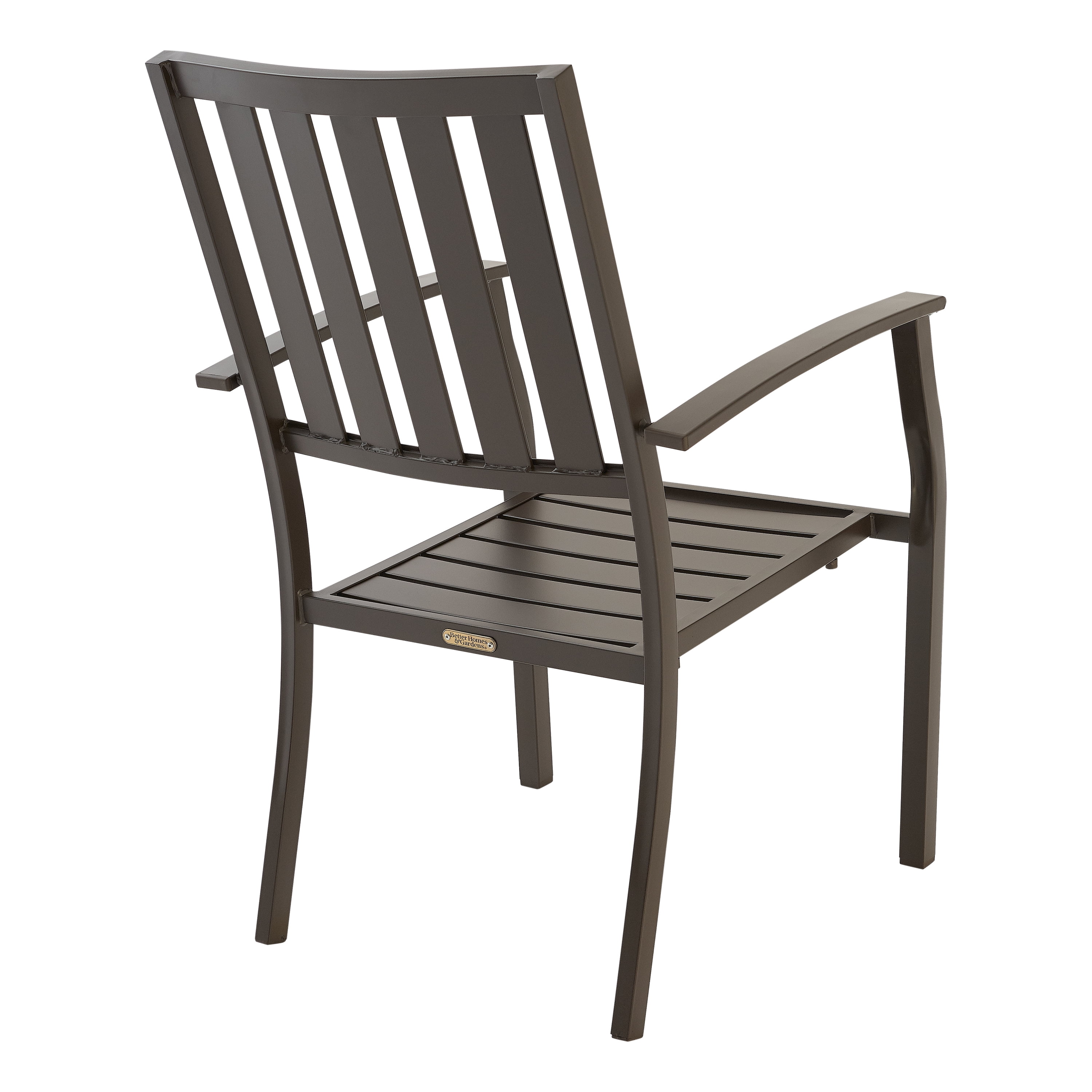 Better Homes & Gardens Camrose Farmhouse Steel Outdoor Slat Back Dining Chair - Set of 4, Brown - Image 3