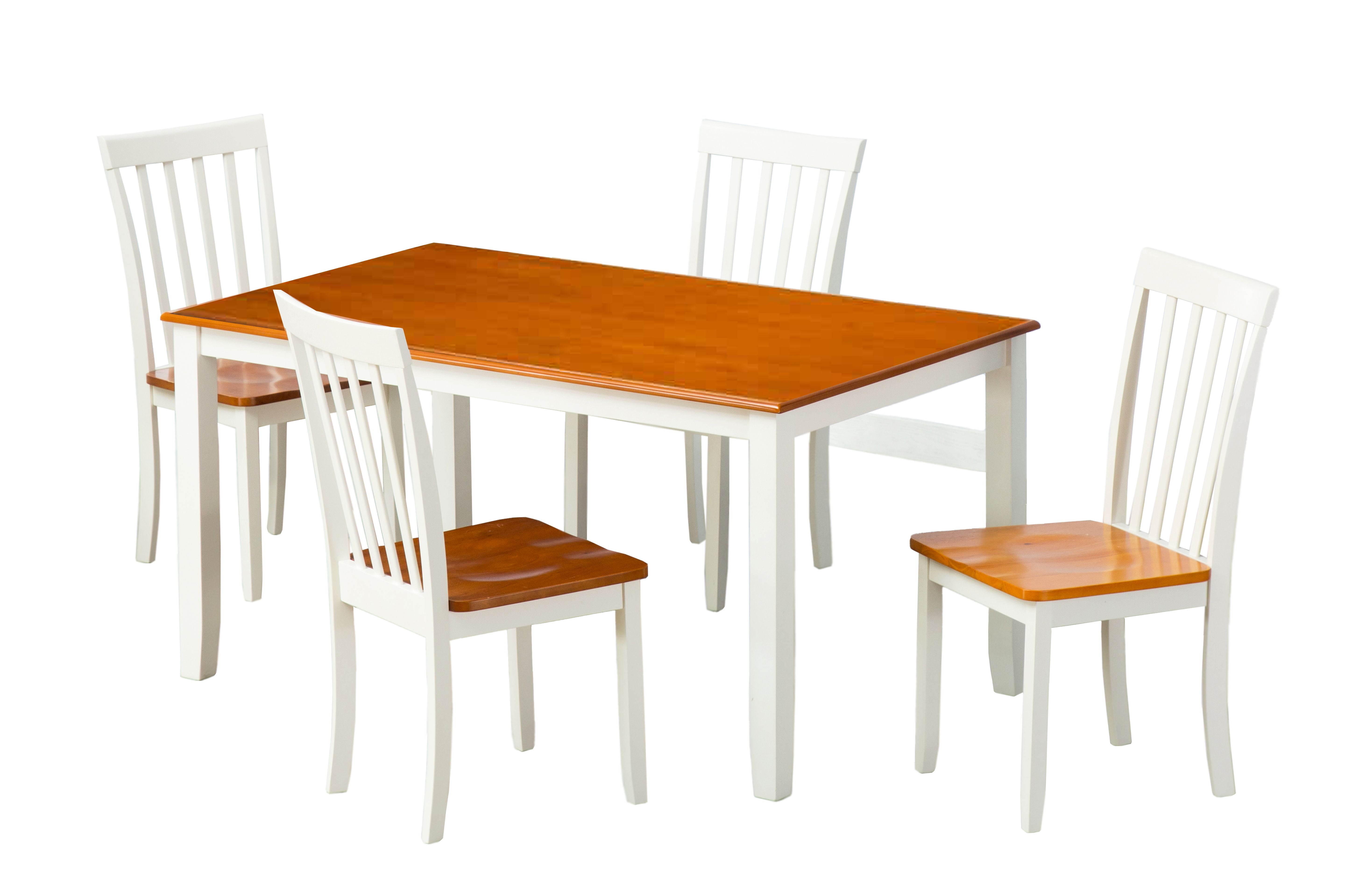 Boraam Bloomington 5-Piece Dining Room Set - Cream/Honey Oak Finish - Image 2