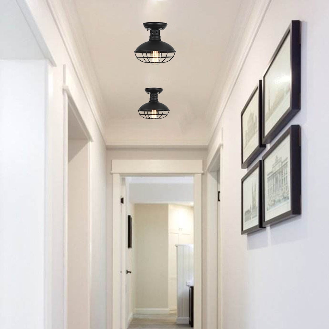 A Smile in the Mind Vintage 12” Ceiling Flush Mount Light with Glass Shade - Image 5