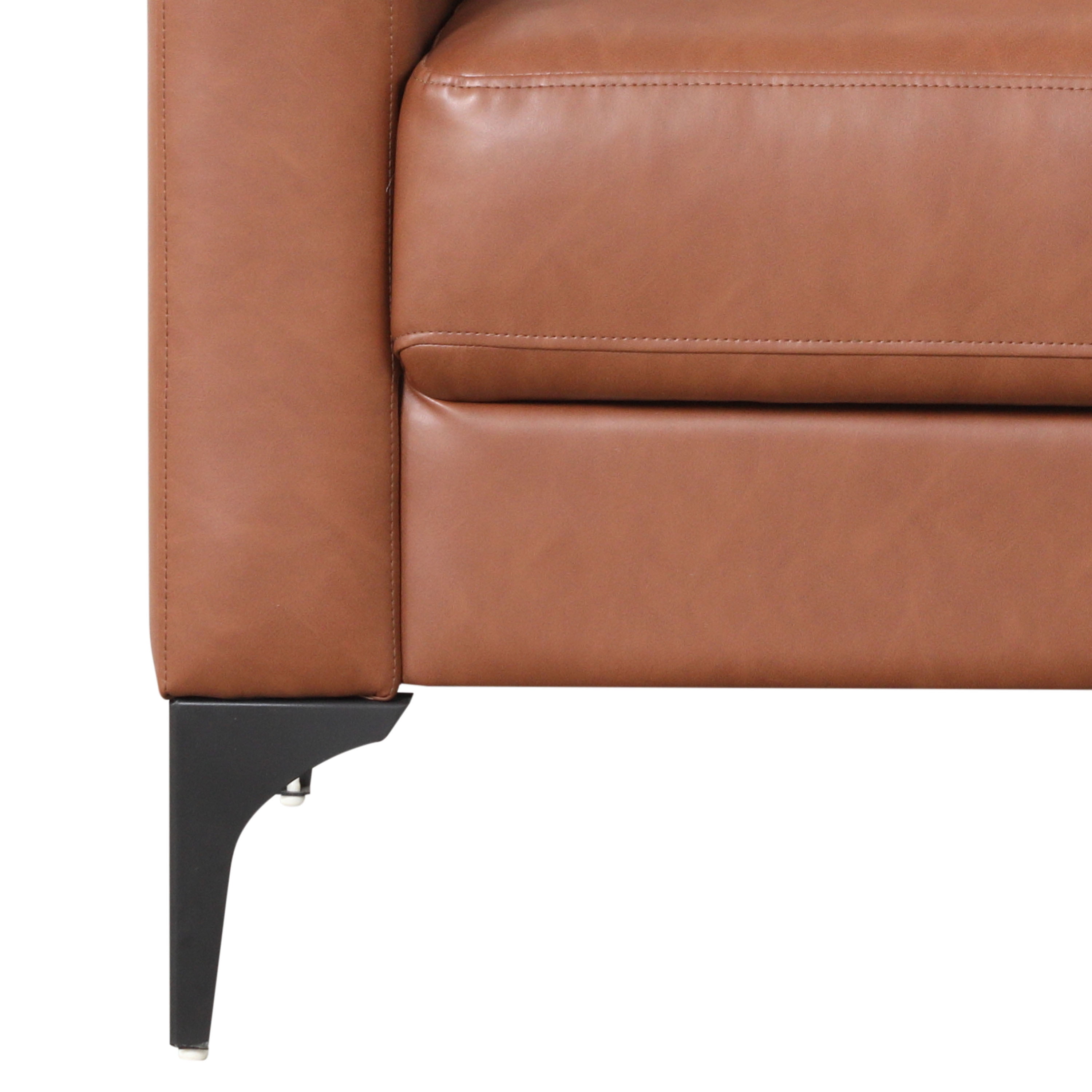 Serta Hemsworth Mid-Century Modern Style Sofa, Brown Faux Leather - Image 3