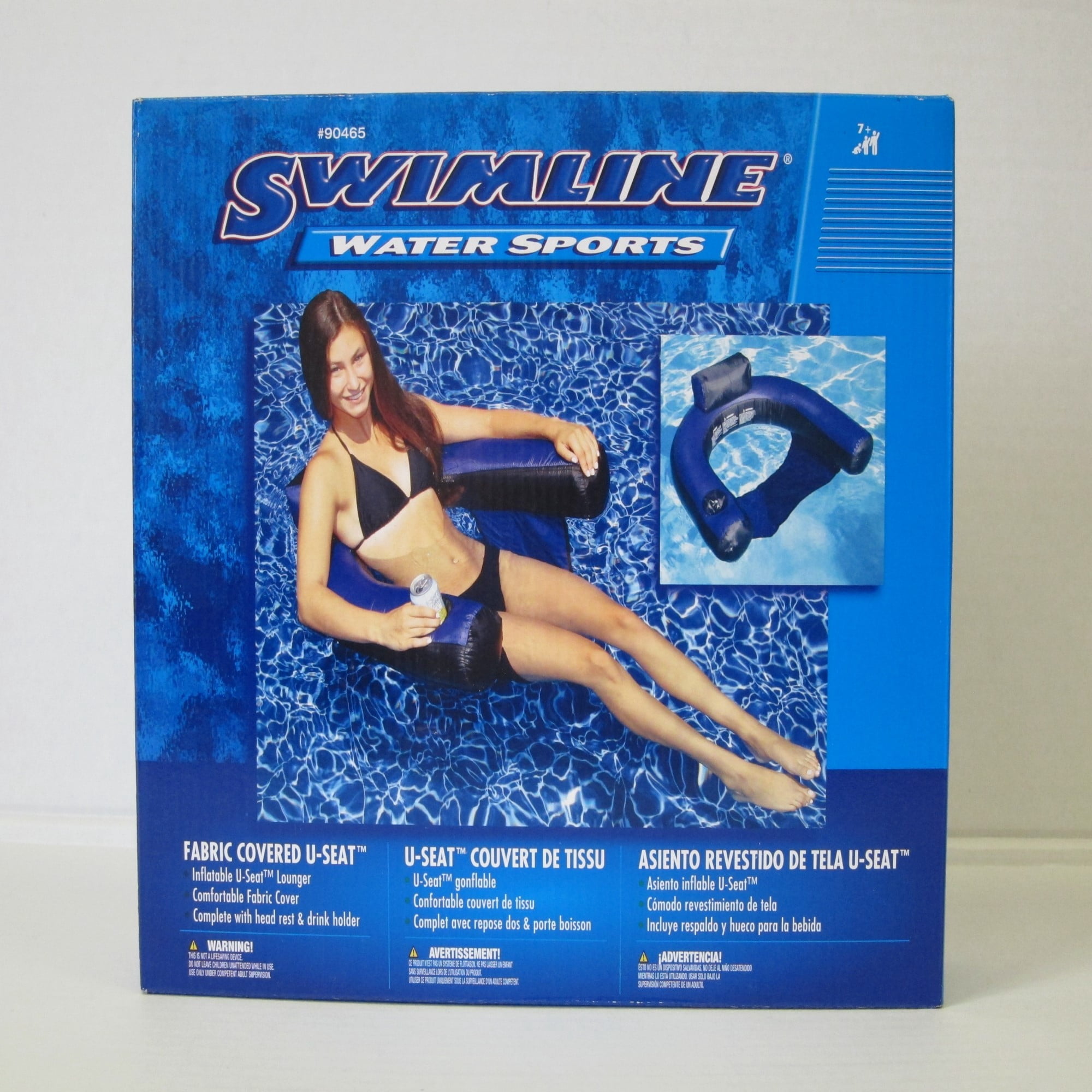 Swimline 28" Inflatable Floating 1-Person U-Seat Swimming Pool Lounger - Purple/Black - Image 5